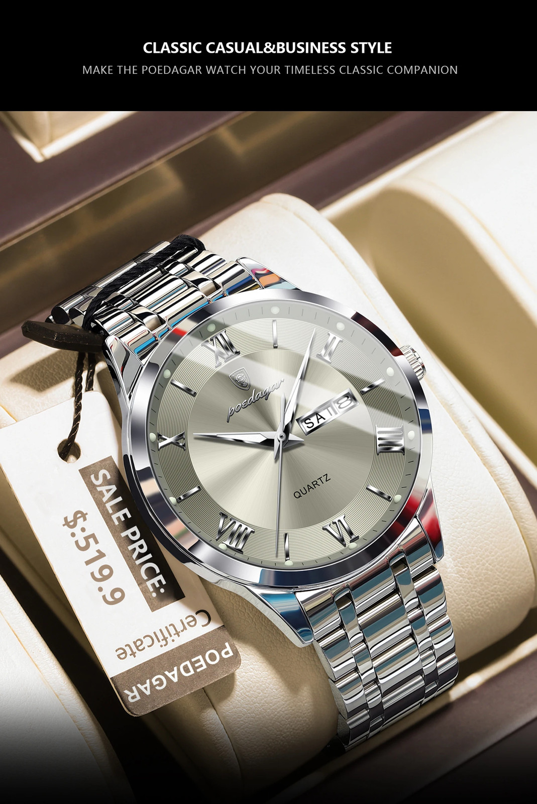 Luxury Fashion Men Waterproof Luminous Week Date Sports Man