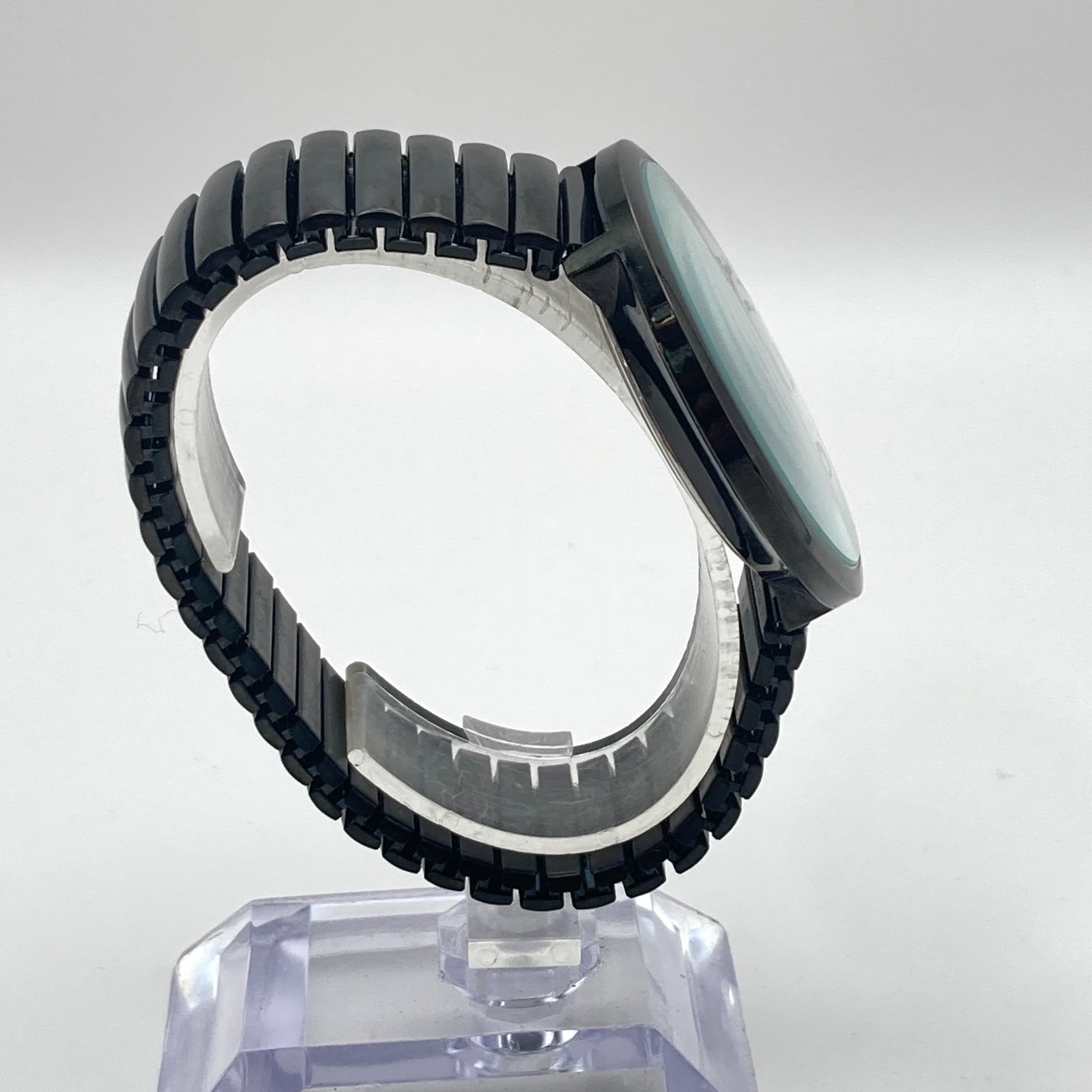 Blekon Women’s Easy Reader Watch 44mm Black Stretch Band Retro New Battery 6.5″