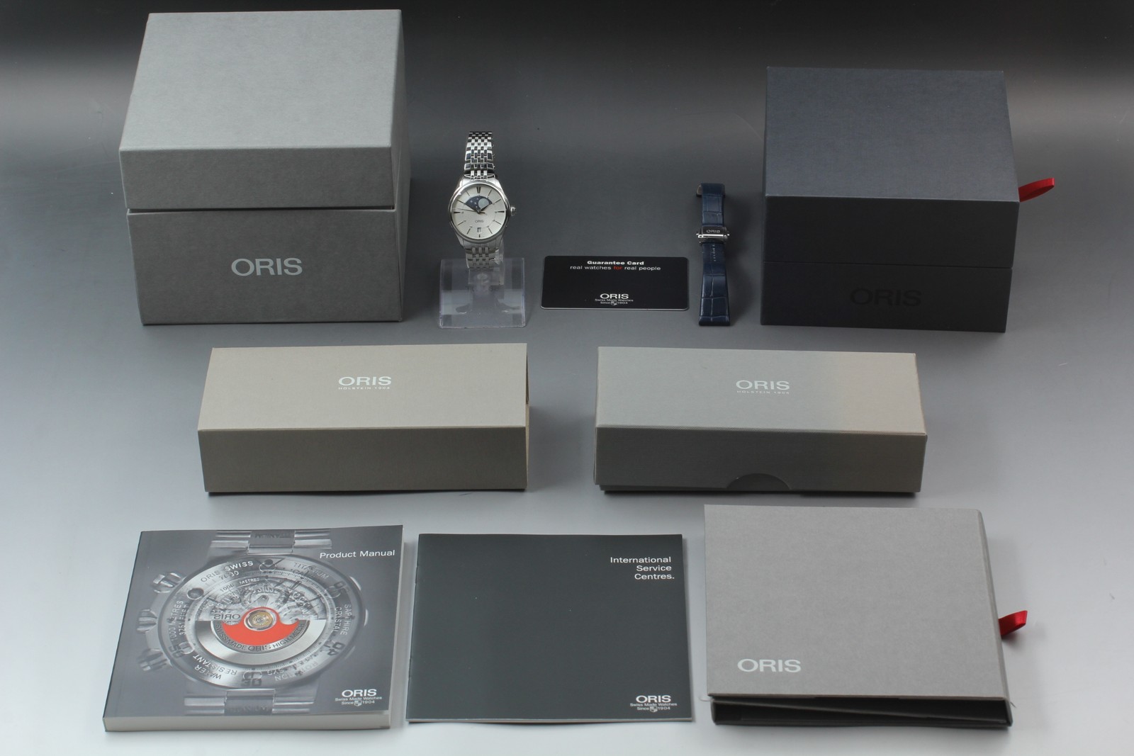 [Box, Paper] ORIS Artelier Grande Lune Moon Phase 7723 AT Date 11P Diamond Watch