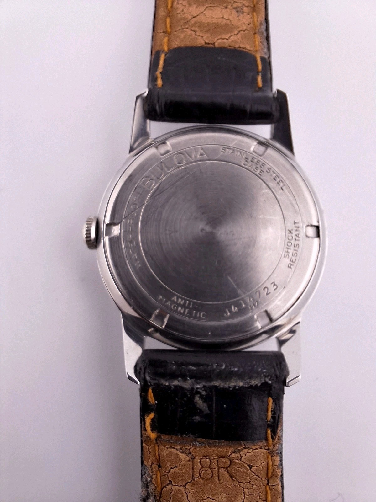 Mens Stainless Bulova 17j 1967 Black Sea King Vintage M7 Antique Runs Deco