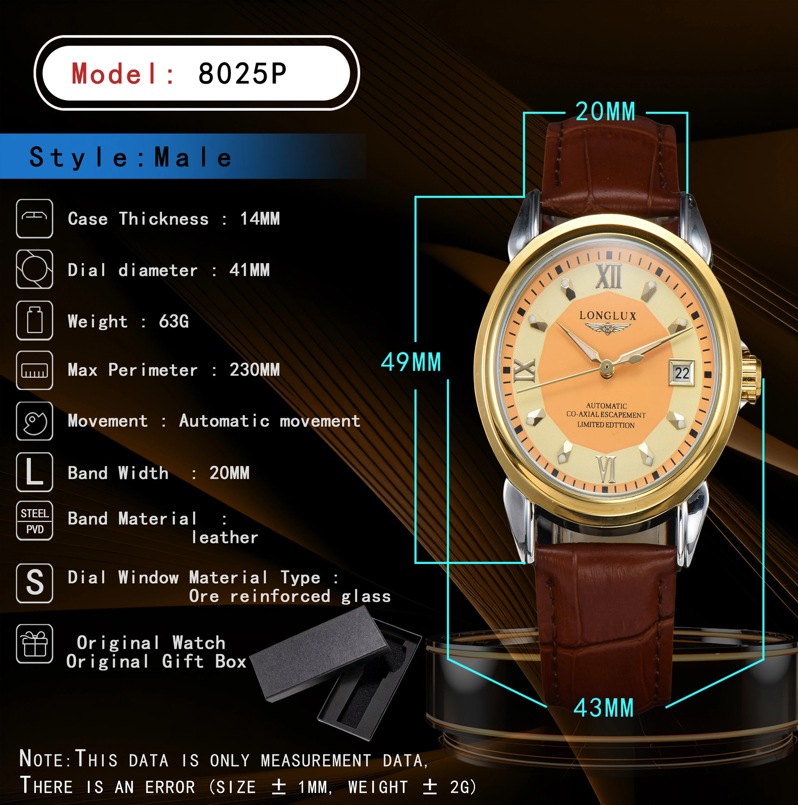 Automatic Man Watch Business Leisure Dating Mechanical Wristwatches Day