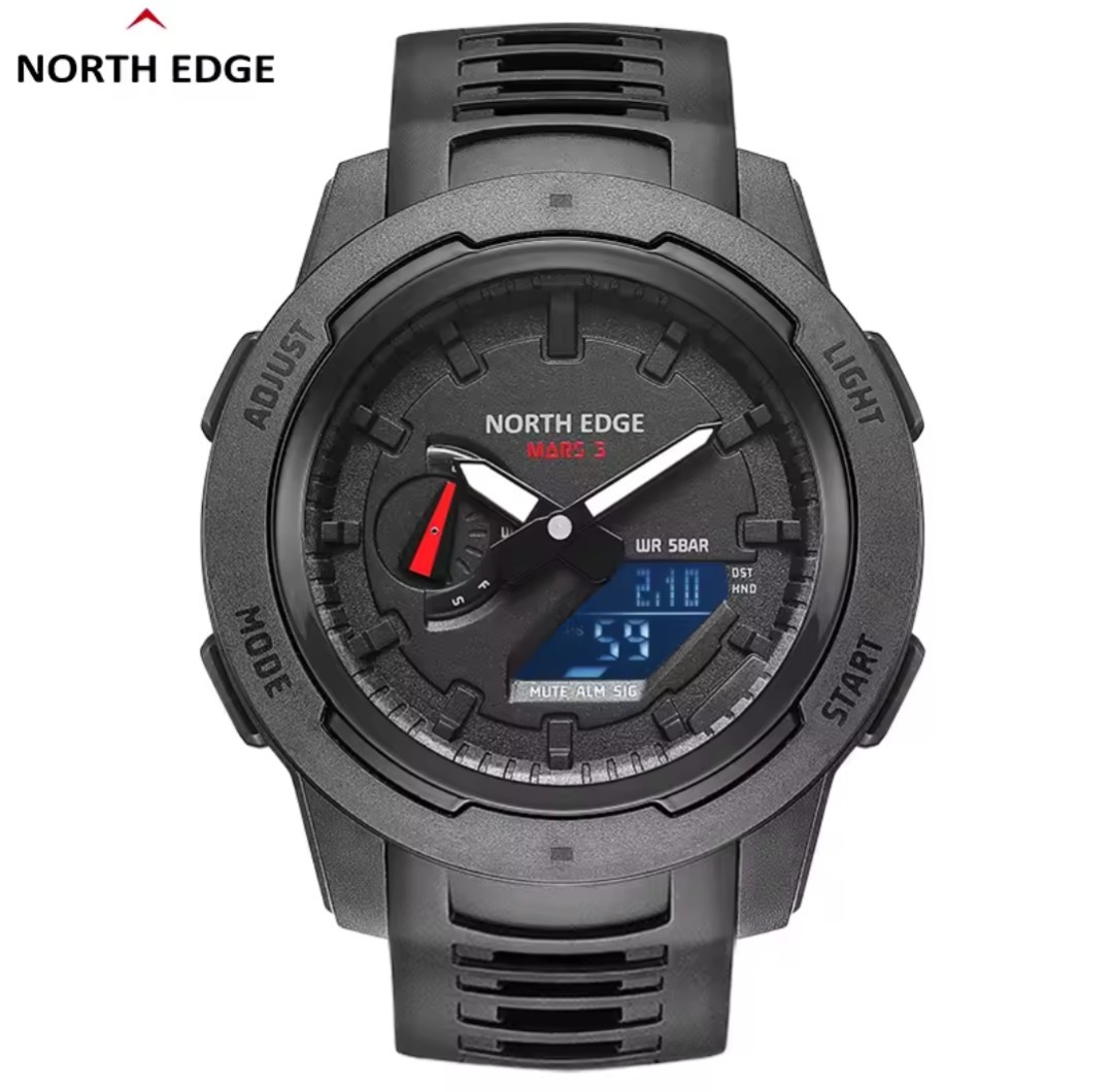 NORTH EDGE Mars 3 Men’s Military Watch Digital Carbon Fiber Case For Man…
