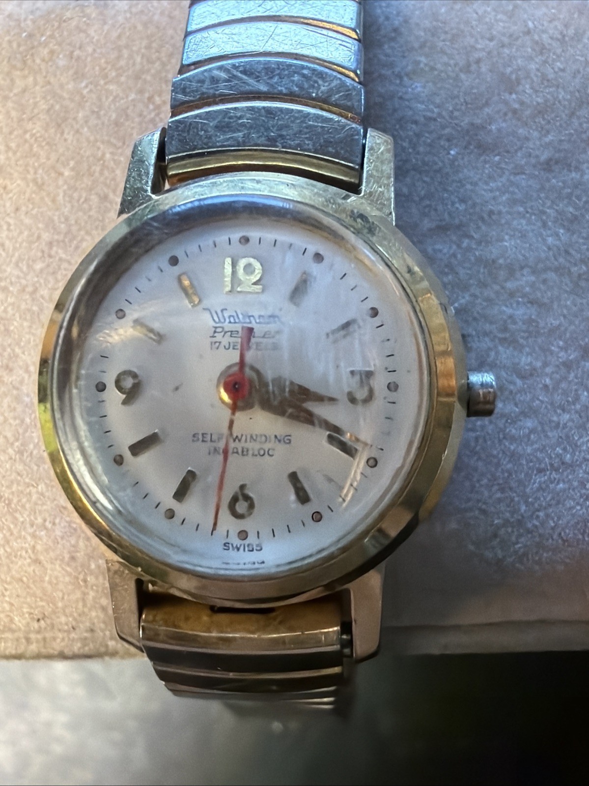 AO90 VTG Lady Automatic Waltham Premier Self-Wind Watch Parts Repair Runs On-Off