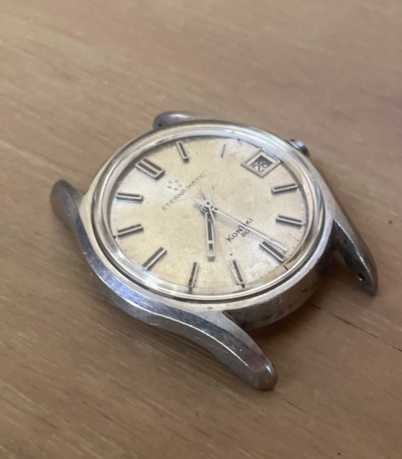 Eterna-Matic 1488k vintage KonTiki 20 watch project parts gold medallion dial