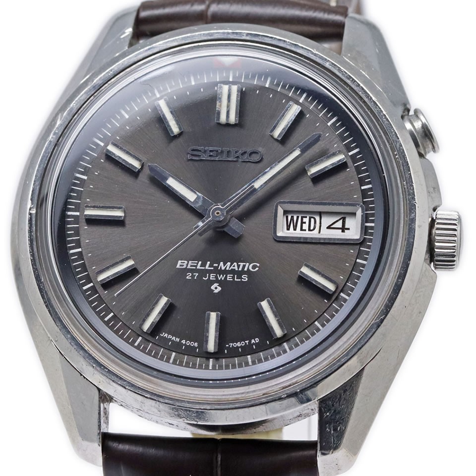 SEIKO BELL-MATIC Ref.4006-7012 Gray Dial Automatic 38mm Day Date Alarm Men’s