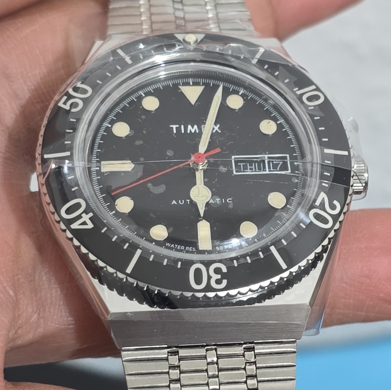BNIB Timex M79SN54 Automatic Black Dial S. STEEL Watch TW2U783007U rrp £260