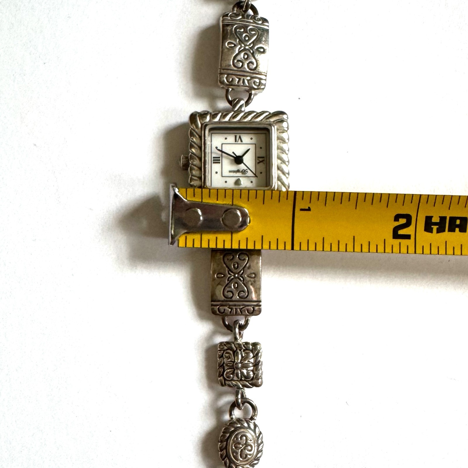 Brighton Reno Bracelet Watch Silver Tone Link Adjustable Vtg Y2K Needs Battery