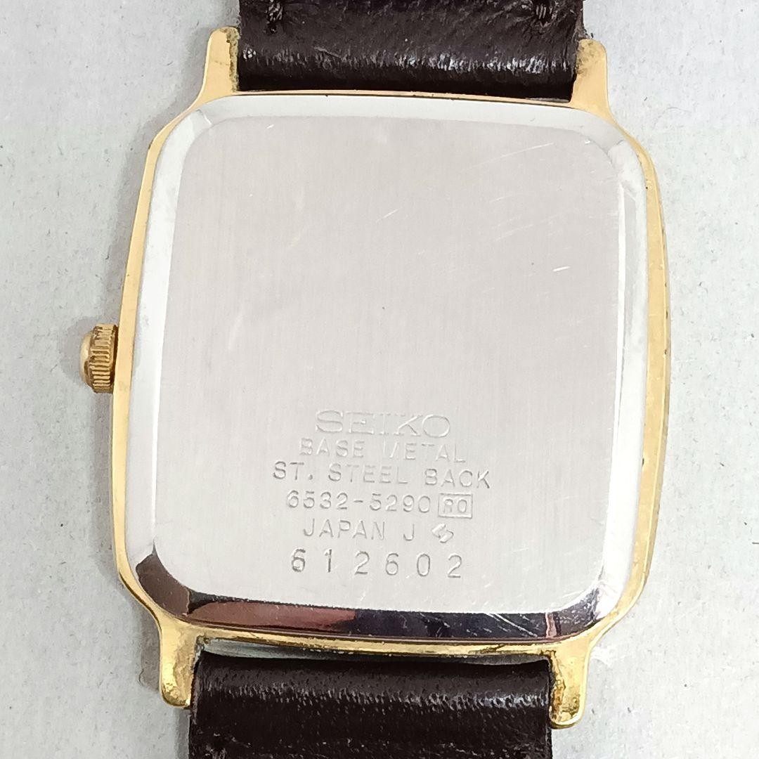 Seiko 6532-5290 Men’s Quartz Square Watch Thin Case Used SA704