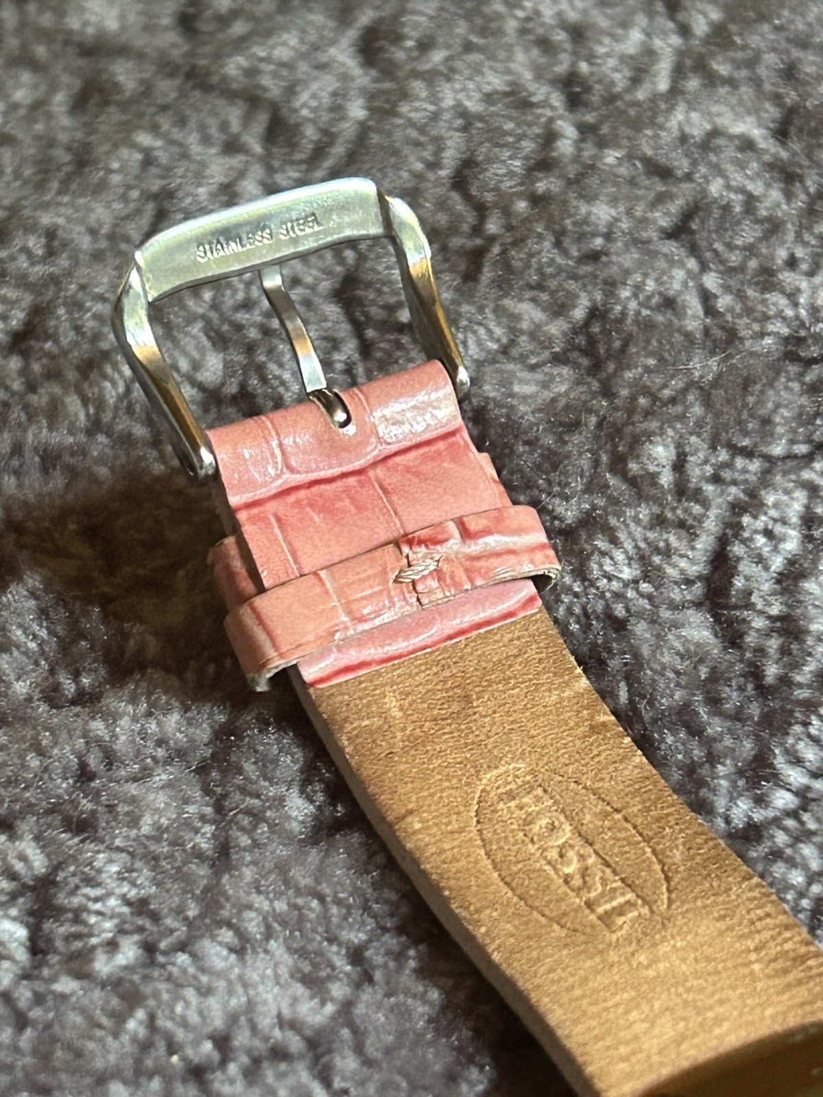 Women’s Fossil F2 Watch ES1185 -Silver Tone Case With Crystal Accent Bezel BU