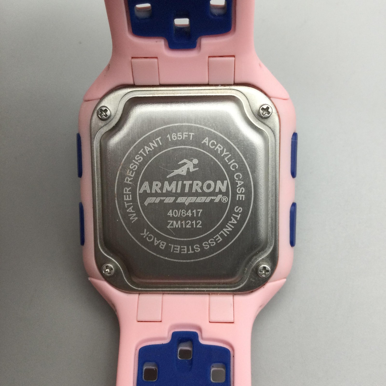 Armitron Pro Sport Womens Watch 38mm Pink Blue Digital Alarm Backlight