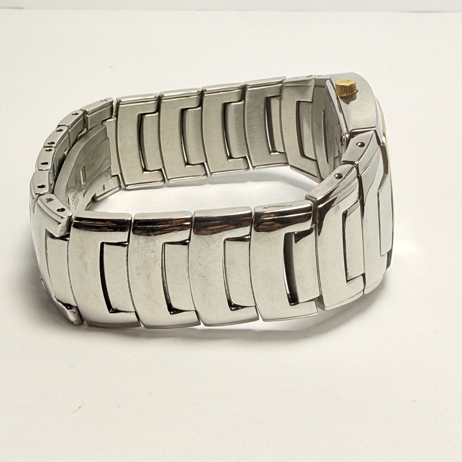 Bulova Men’s Two-Tone Rectangular Quartz Silver Dial SS Bracelet Date 30m