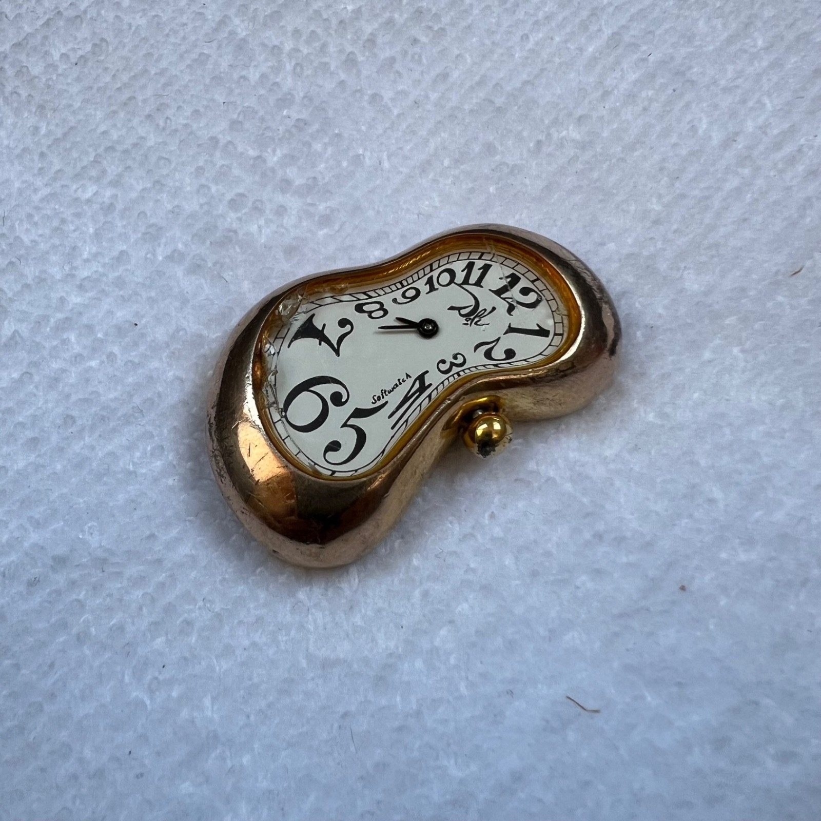Vintage 1990s Exaequo Softwatch Salvador Dali Melting Watch Gold Tone Rare