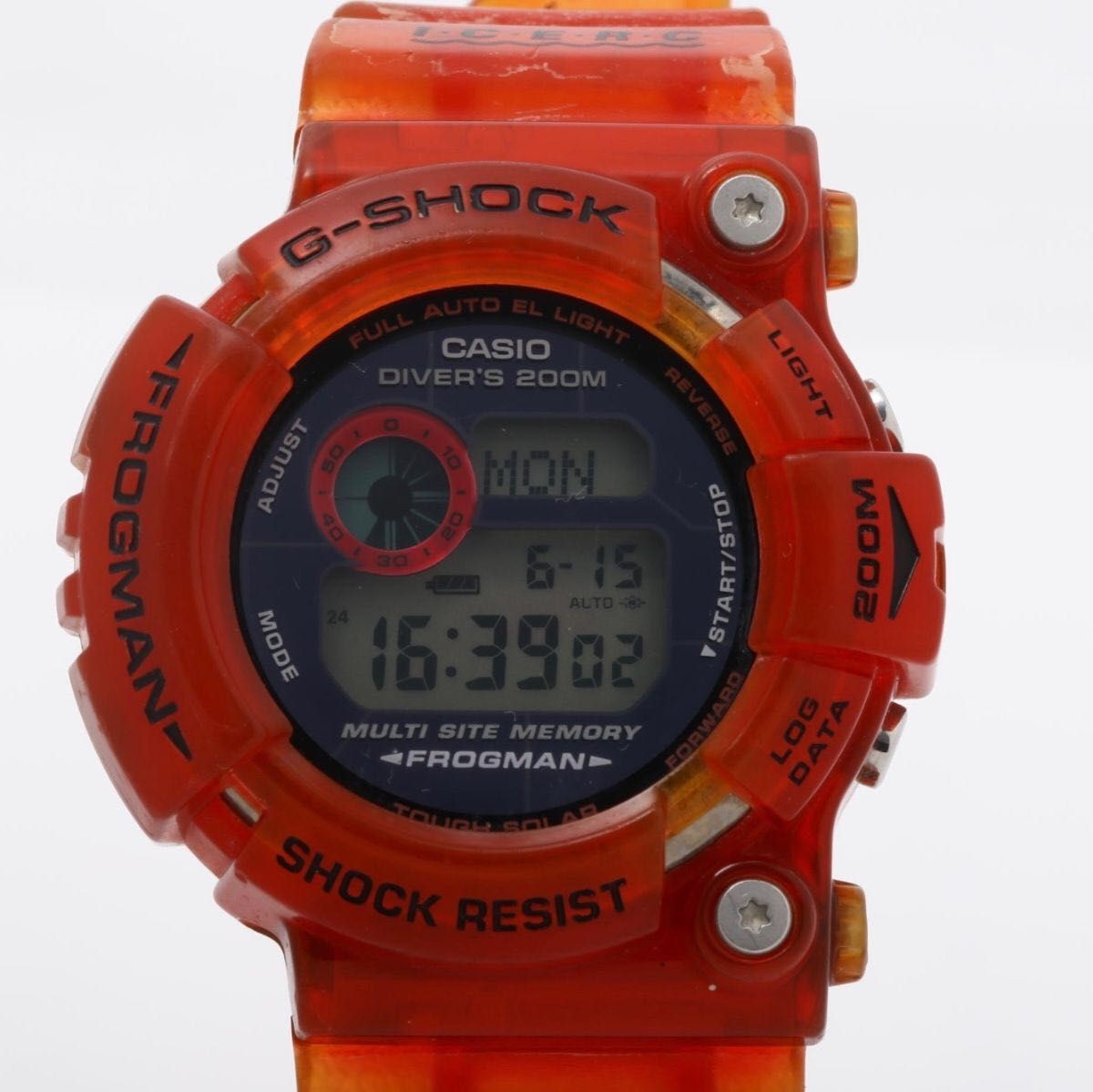 CASIO G-SHOCK Frogman GW-203K-4 Candy Red Irukuji 2003 Used Light Fault Japan