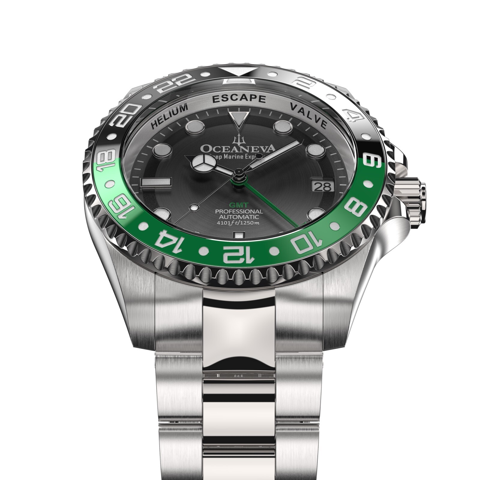 Oceaneva Men’s Deep Marine Explorer GMT Automatic Seiko NH34 Movement Green