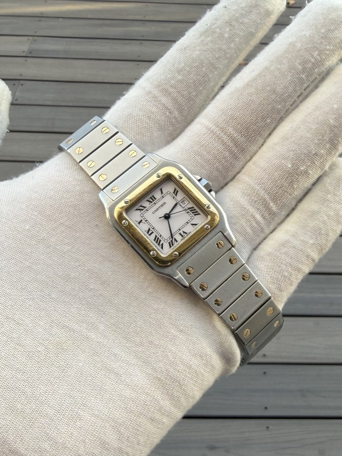 Cartier Santos Carree Automatic 29mm Two Tone Ref 2961 Watch w/ Box & Booklet