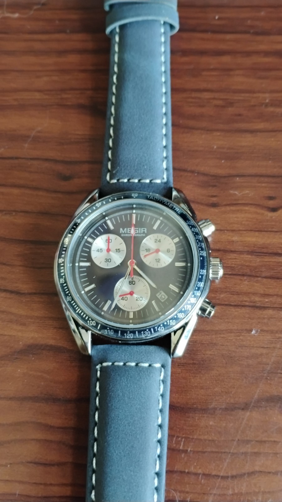 MEGIA CHRONOMETER BLUE WRIST WATCH , “NEW”