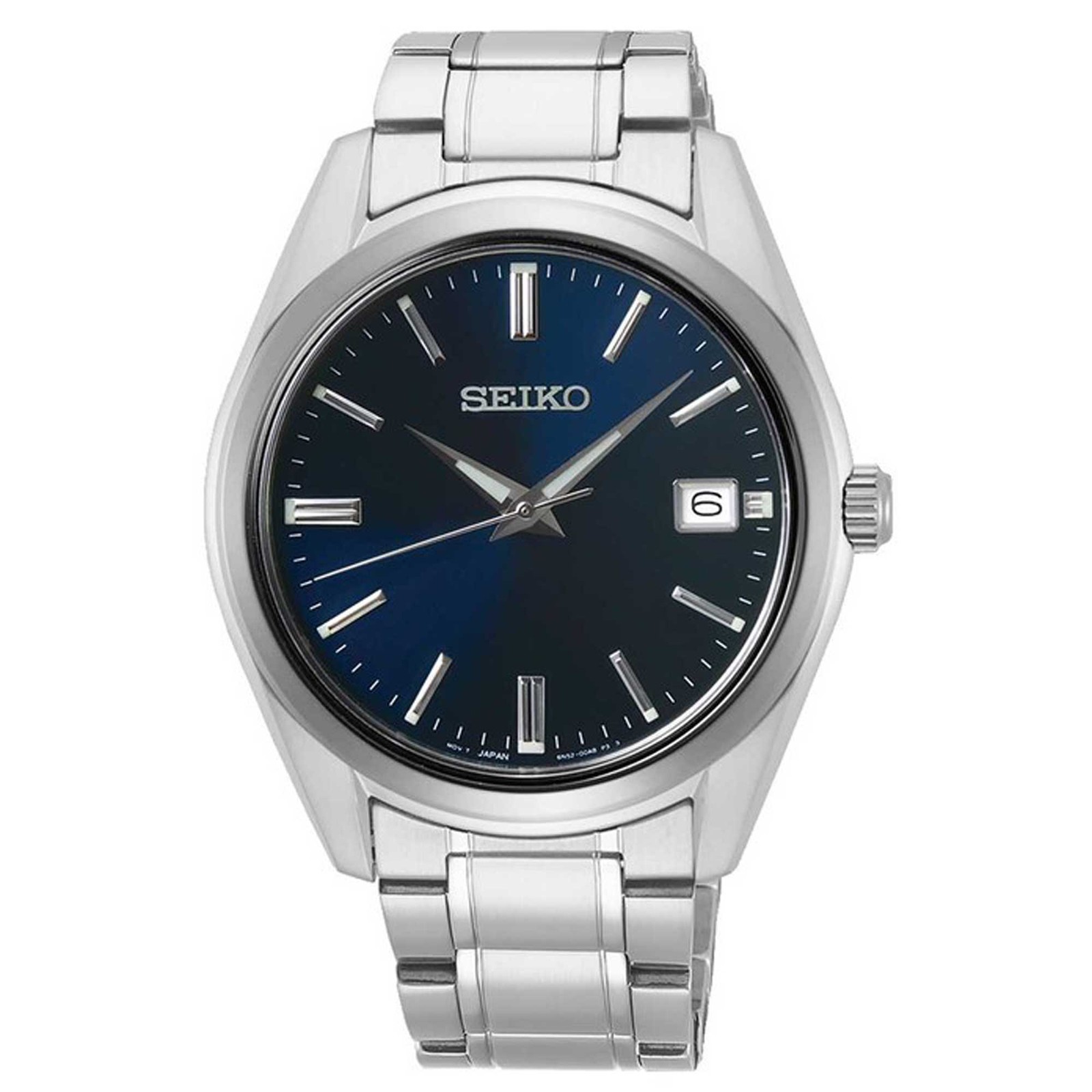 Seiko Men’s Watch Core Stainless Steel Case Blue Dial Date Bracelet SUR309P1