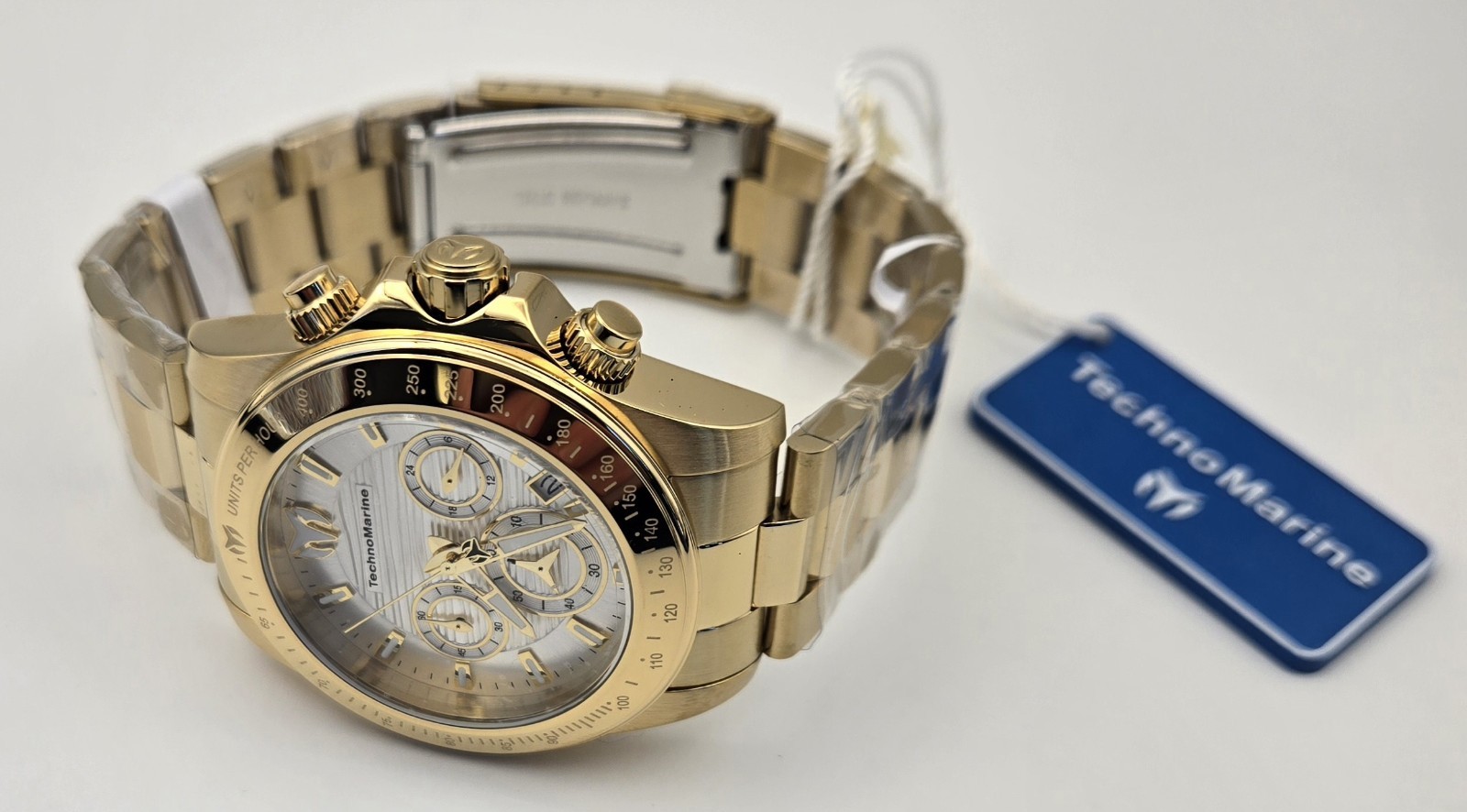 TechnoMarine Manta Ray Men’s Watch 42mm Gold TM-225122 VD53 NEW