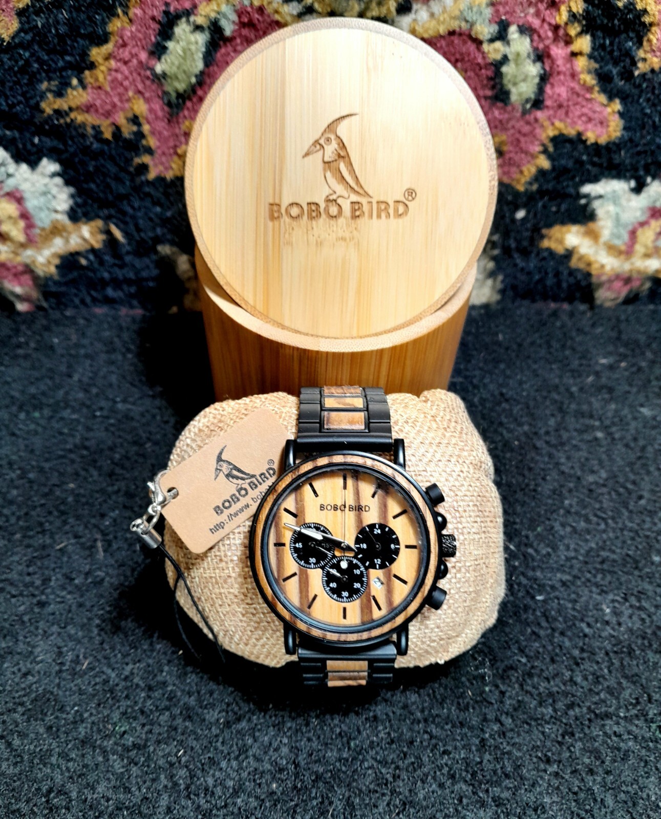 BOBO BIRD Wooden Chronograph Wristwatch *NEW With All Papers*