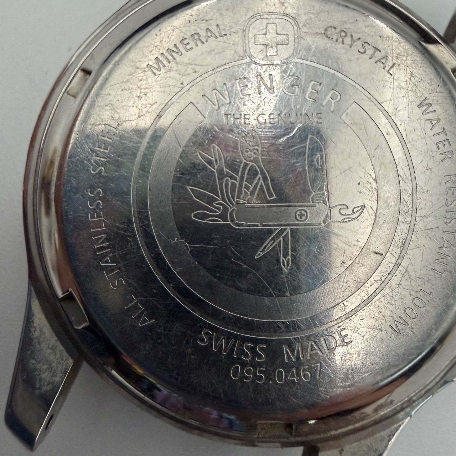Vtg Wenger Swiss Army Style Field Watch 100M Quartz 095.0467 SwissMade For Parts