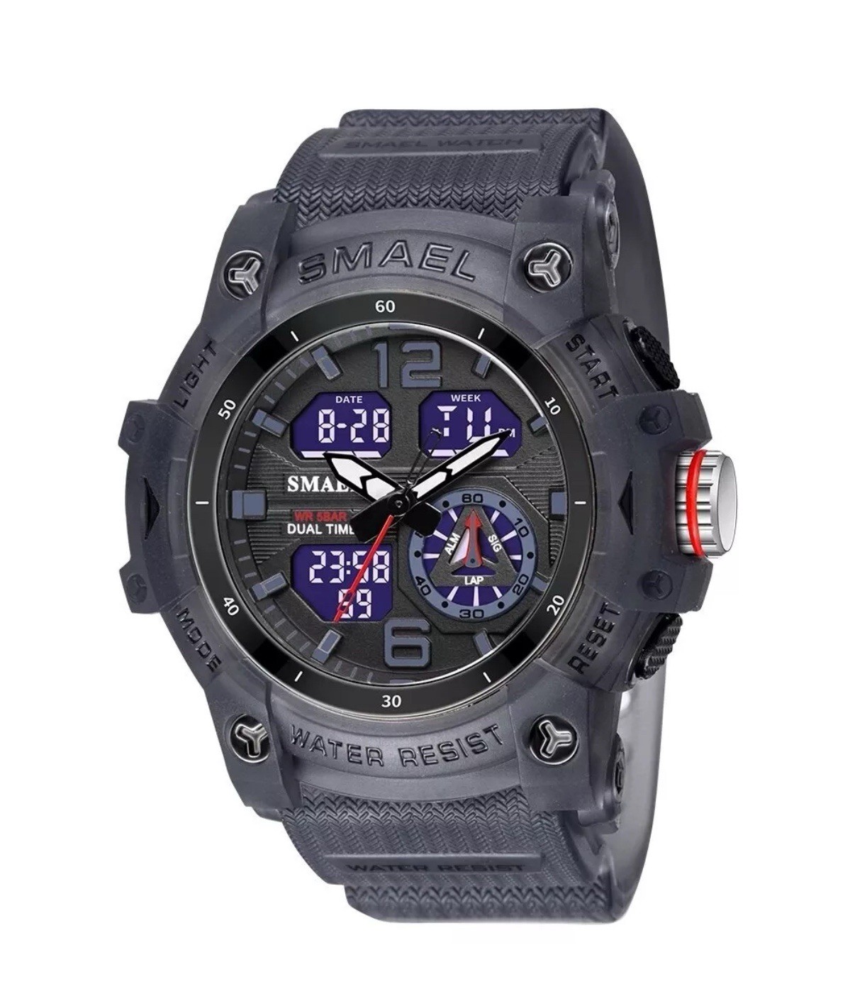 SMAEL Mens Sports Watch Waterproof Quartz Analog Digital Military Wrist Watches