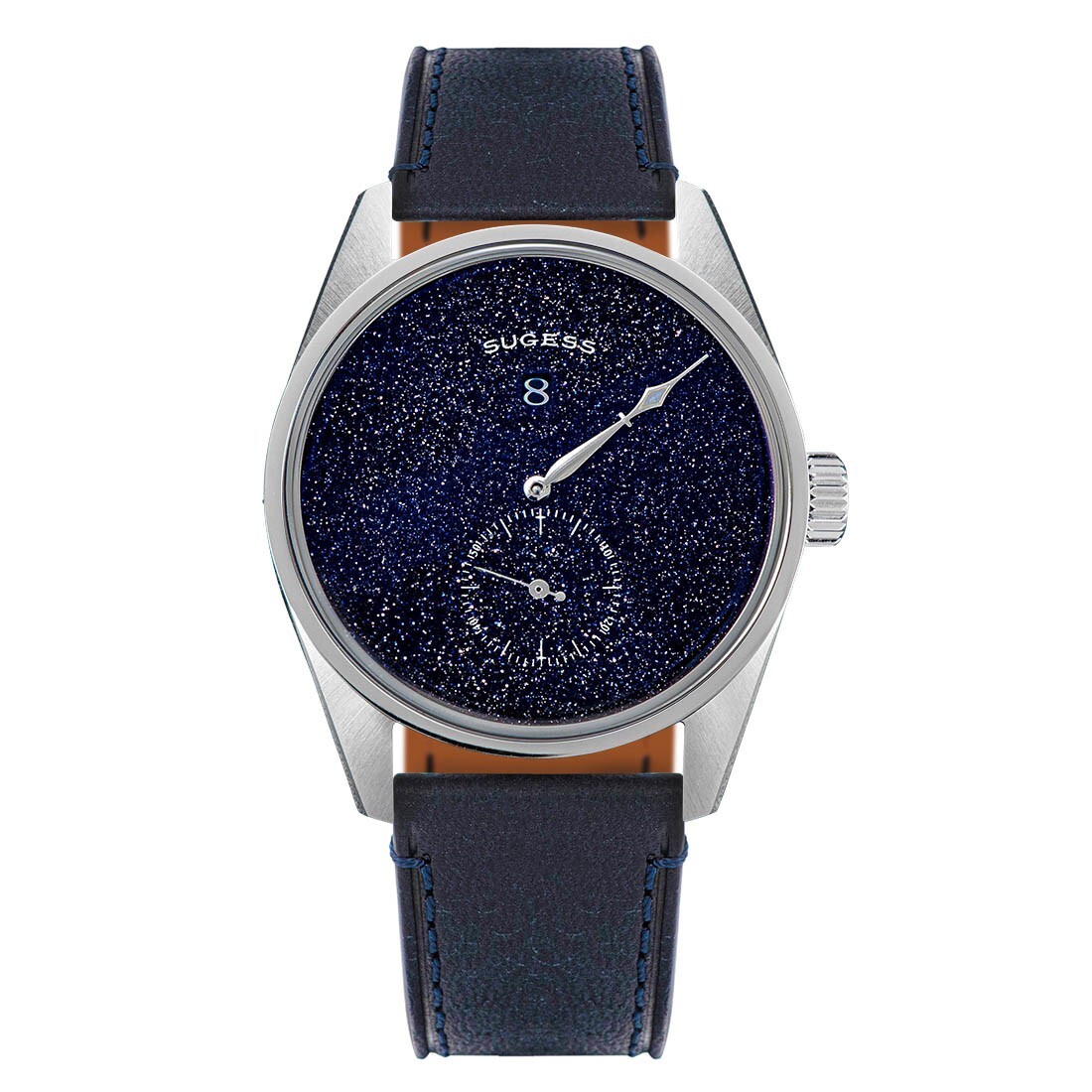 Sugess S451 Aventurine Regulator Automatico Acciaio Pelle Blu Data Orologio Uomo
