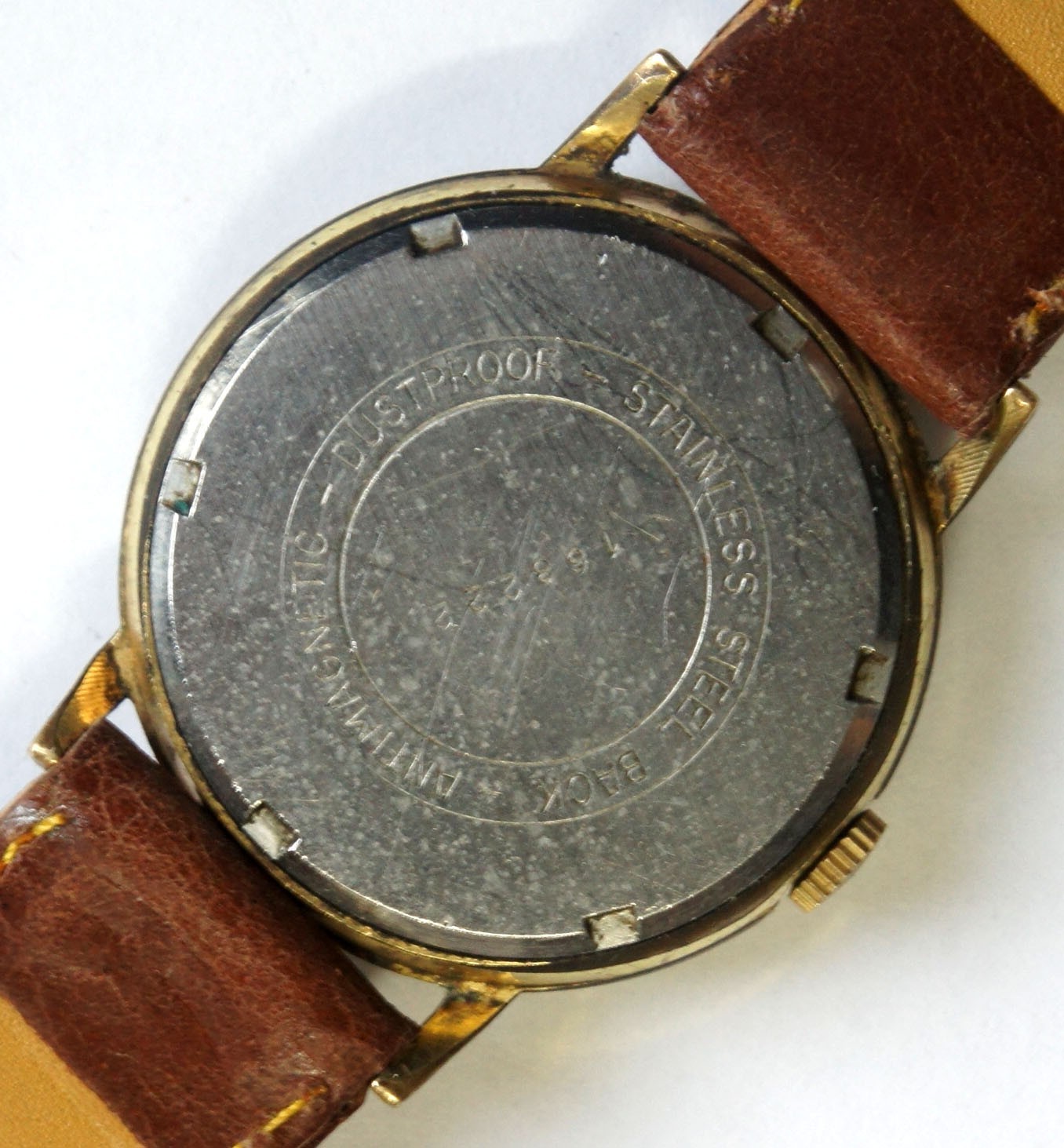 Vintage Herma Antichoc Mechanical Men’s Watch Texture Dial Serviced 32.5mm