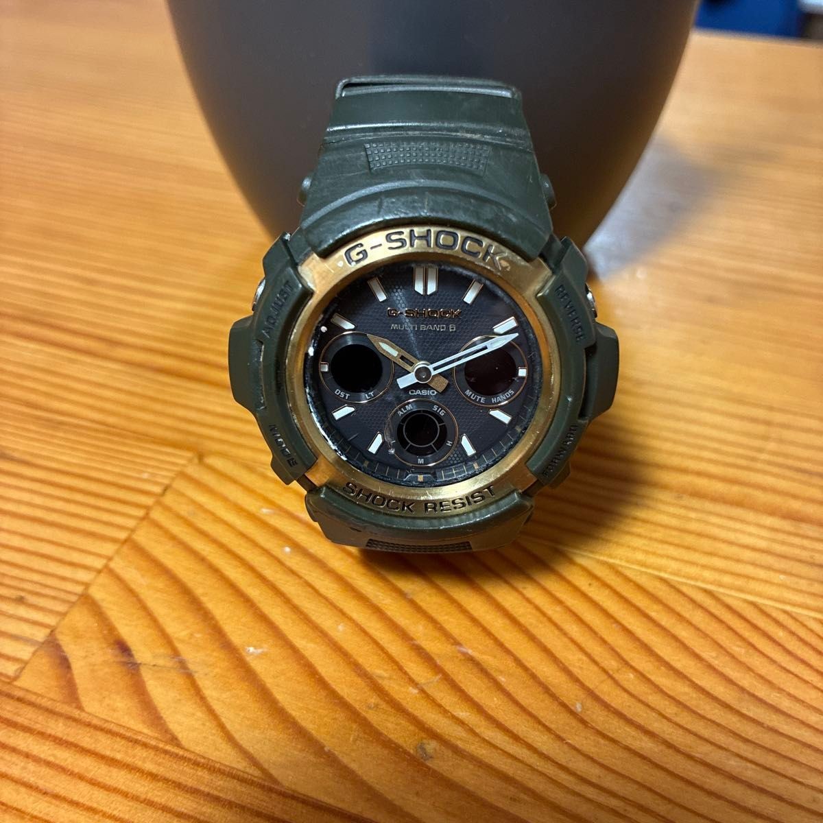 CASIO G SHOCK AWG M100B Khaki x Gold Radio Solar