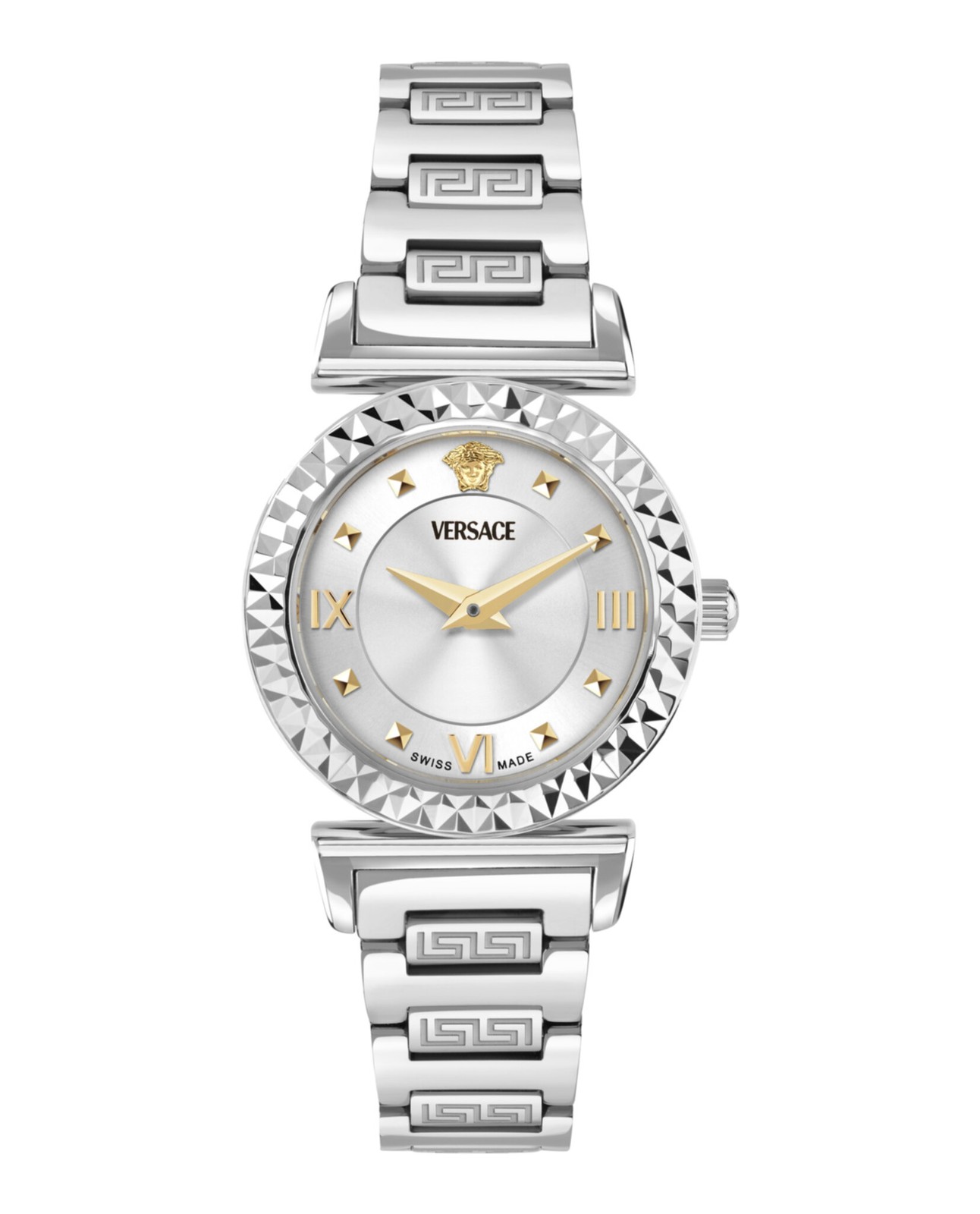 Versace Mini Vanity Women’s Watch, Swiss Made Luxury Designer Watch with Silver