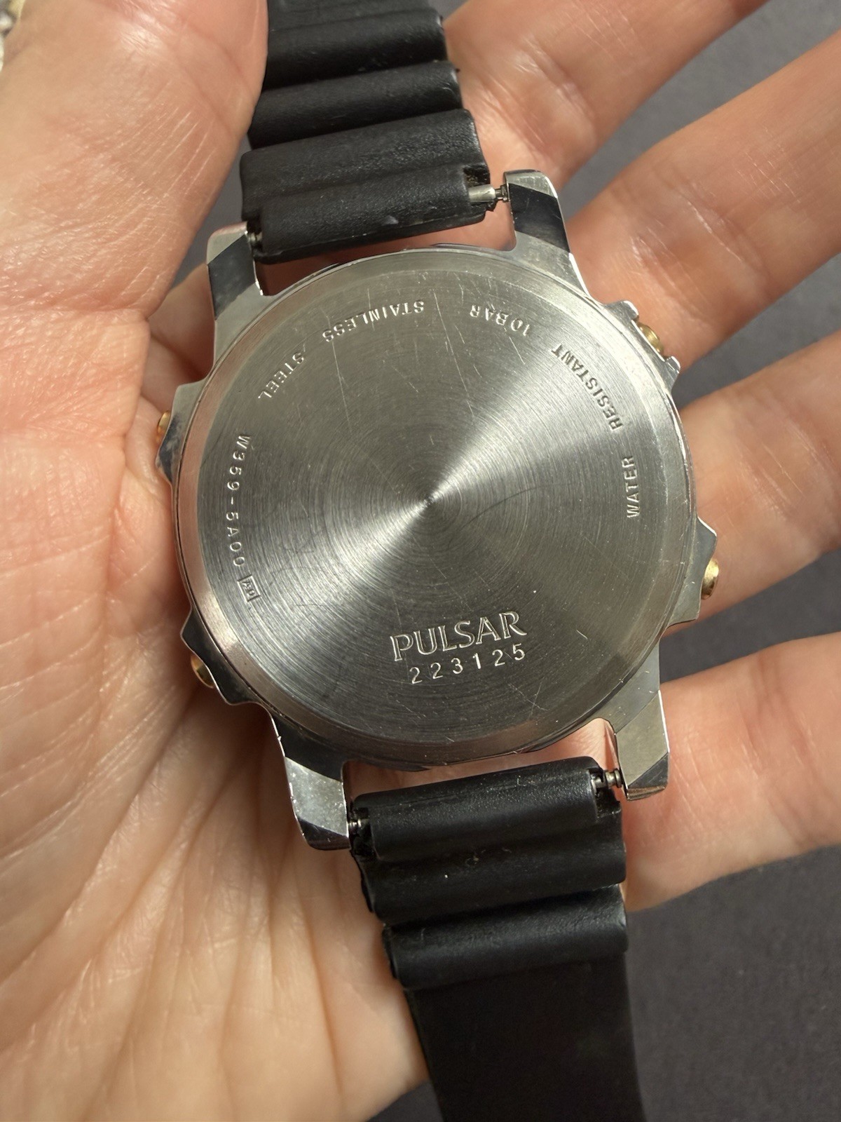 Rare Vintage RetoNOS Full Set Digital Pulsar (by Seiko) W359 5A00 Watch, c. 1990