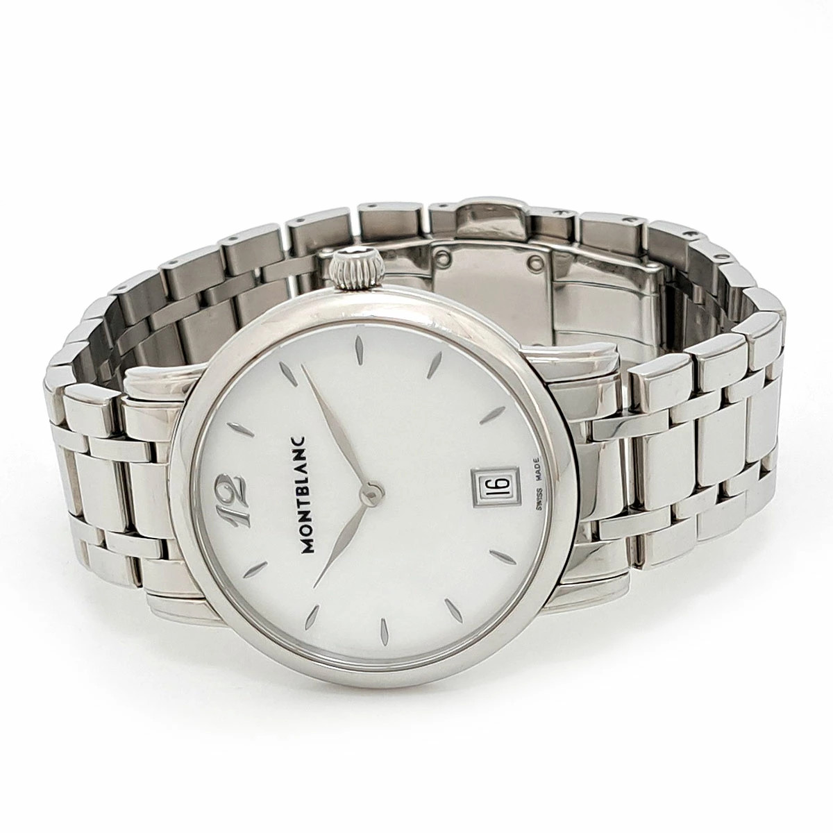 Montblanc Star Classic Shell Dial 7246 Stainless Steel 34mm White Dial #TSW689