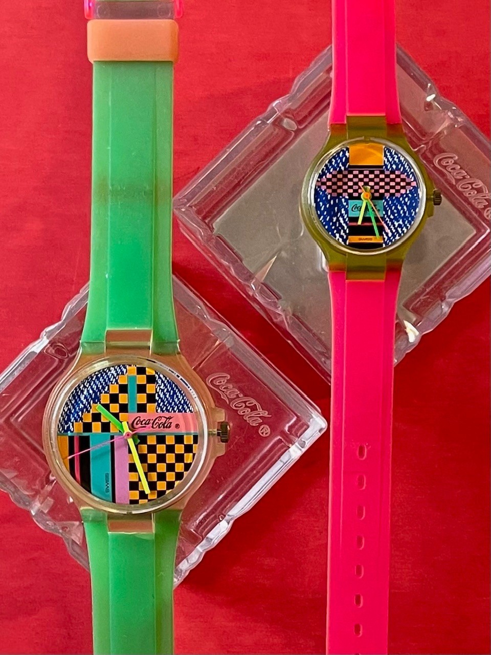 His & Her SWATCH Coca-Cola WATCHES from 1989