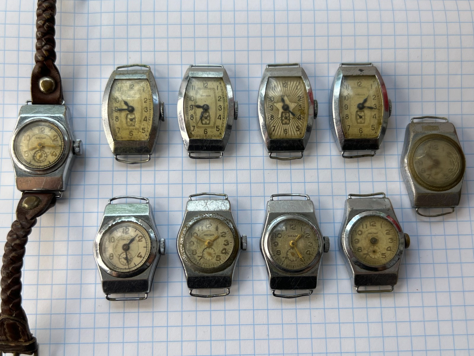 Lot of 10 Soviet Vintage ZVEZDA USSR Women mechanical Wristwatch for parts