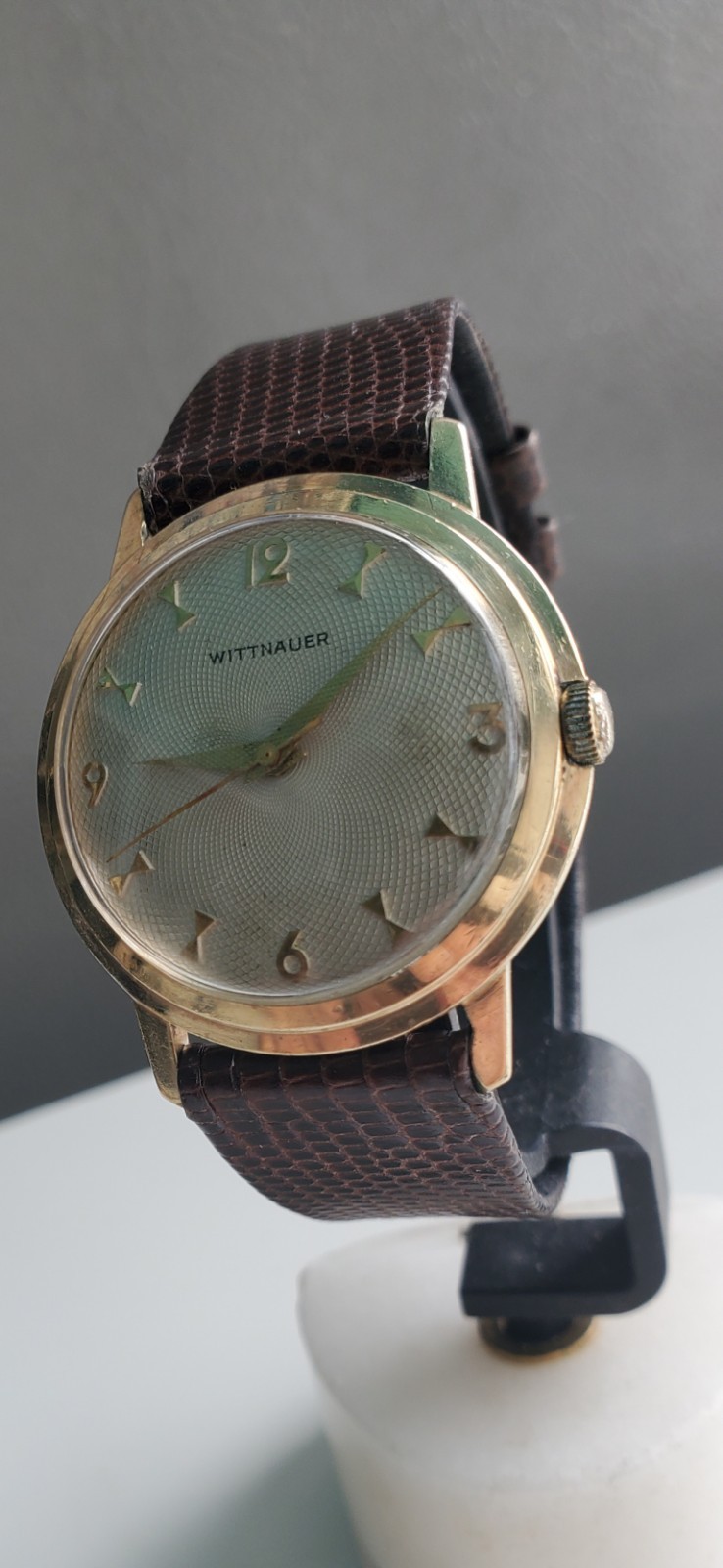 Wittnauer Manual Wind Vintage Honeycomb dial 10kt gold filled Men’s Watch