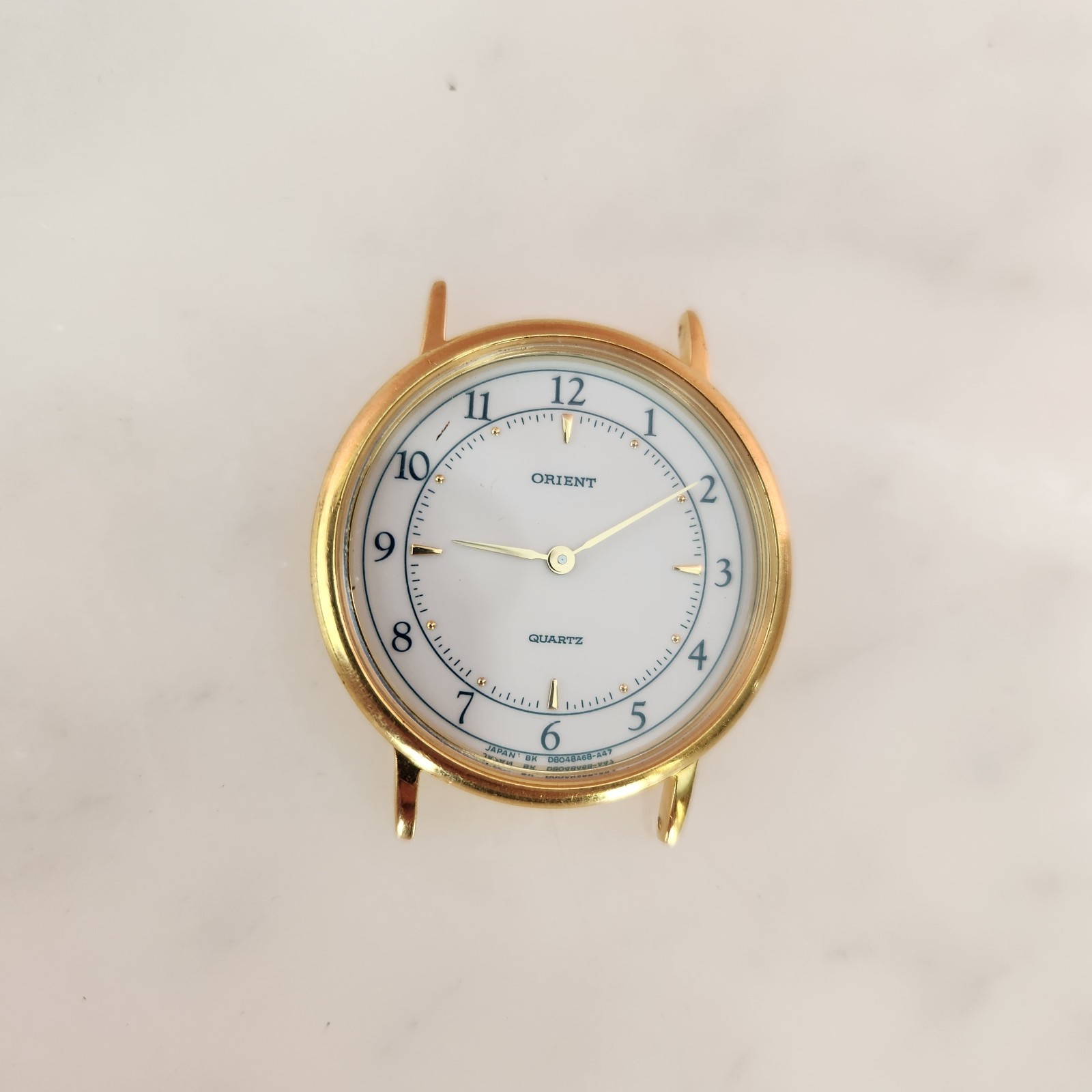 Vintage Orient Quartz Watch D808A6F Gold Tone 33mm Parts Repair No Crown Japan