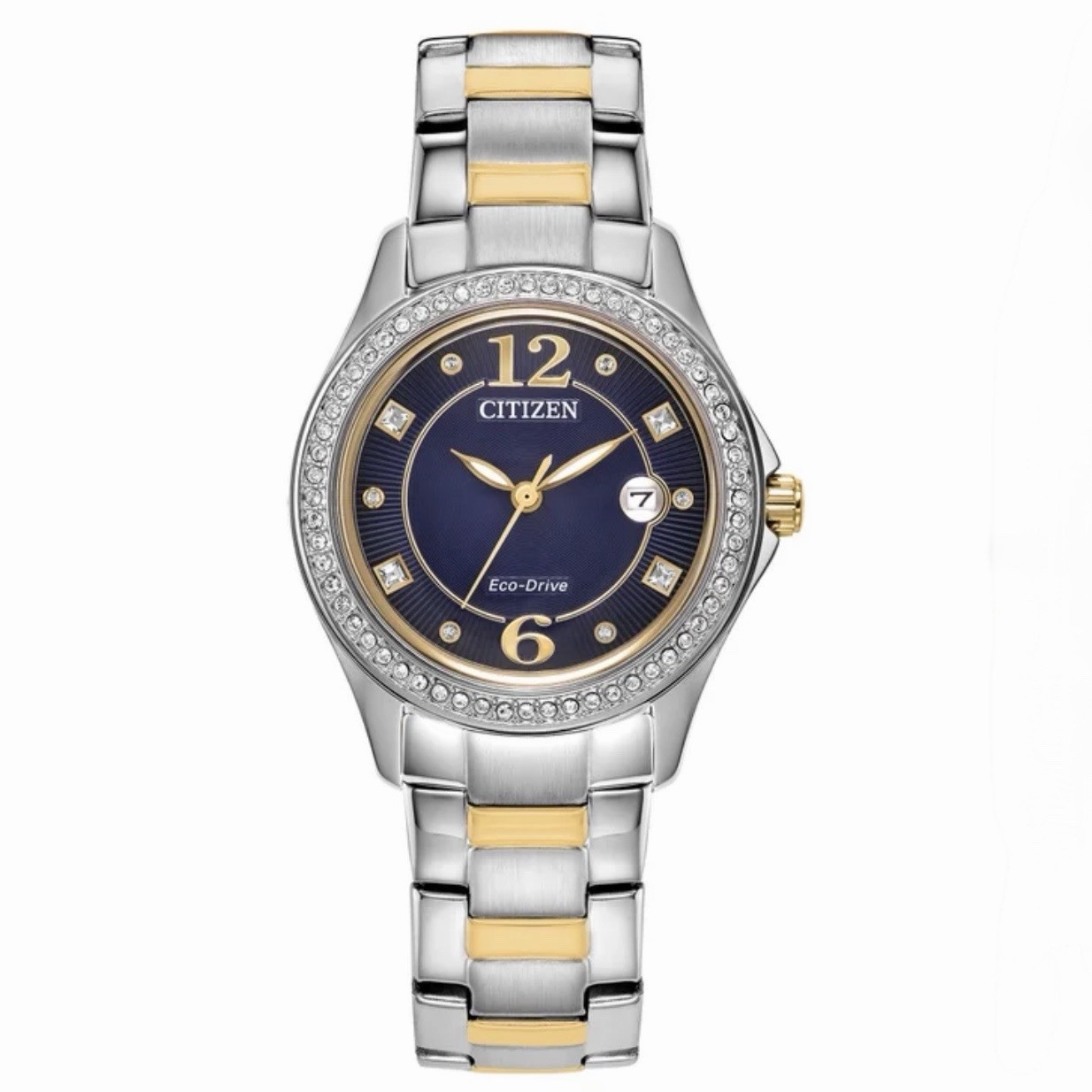 Citizen Eco-Drive Classic Diamond Crystal Two-Tone SS Ladies Watch FE1146-71L