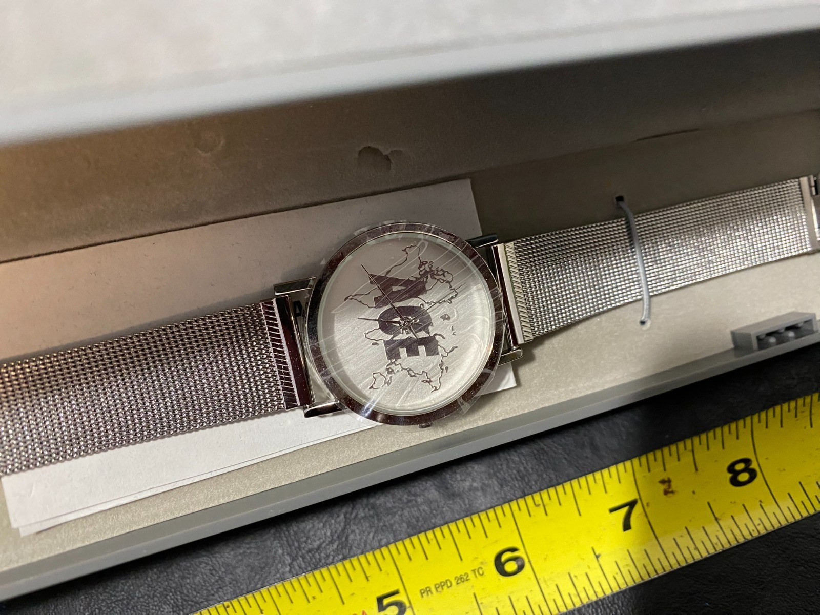 ACE watch NEW working silver tone stainless Pedre Advertising wristwatch w/ box