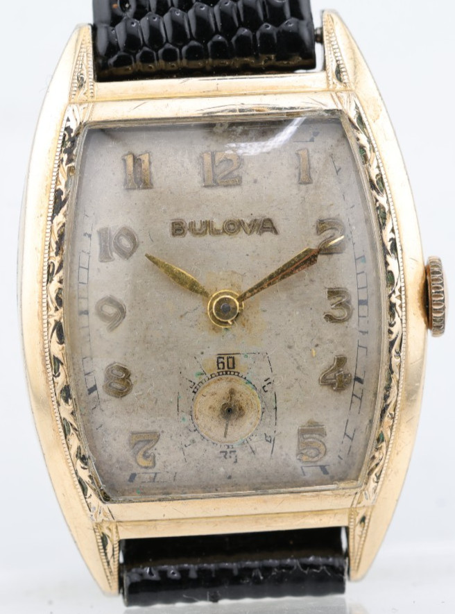 BULOVA TANK cal. 10BC, 15j WRIST WATCH, 10k RGP, 26x37mm CASE, RUNS (IR)