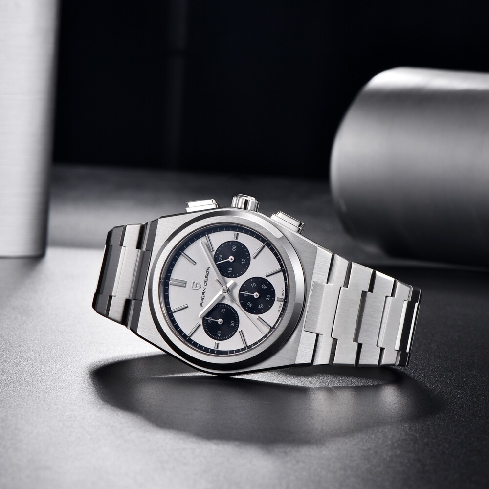Mens Chronograph Quartz Watch Japan VK63 Movement Sapphire Glass 100M Waterproof