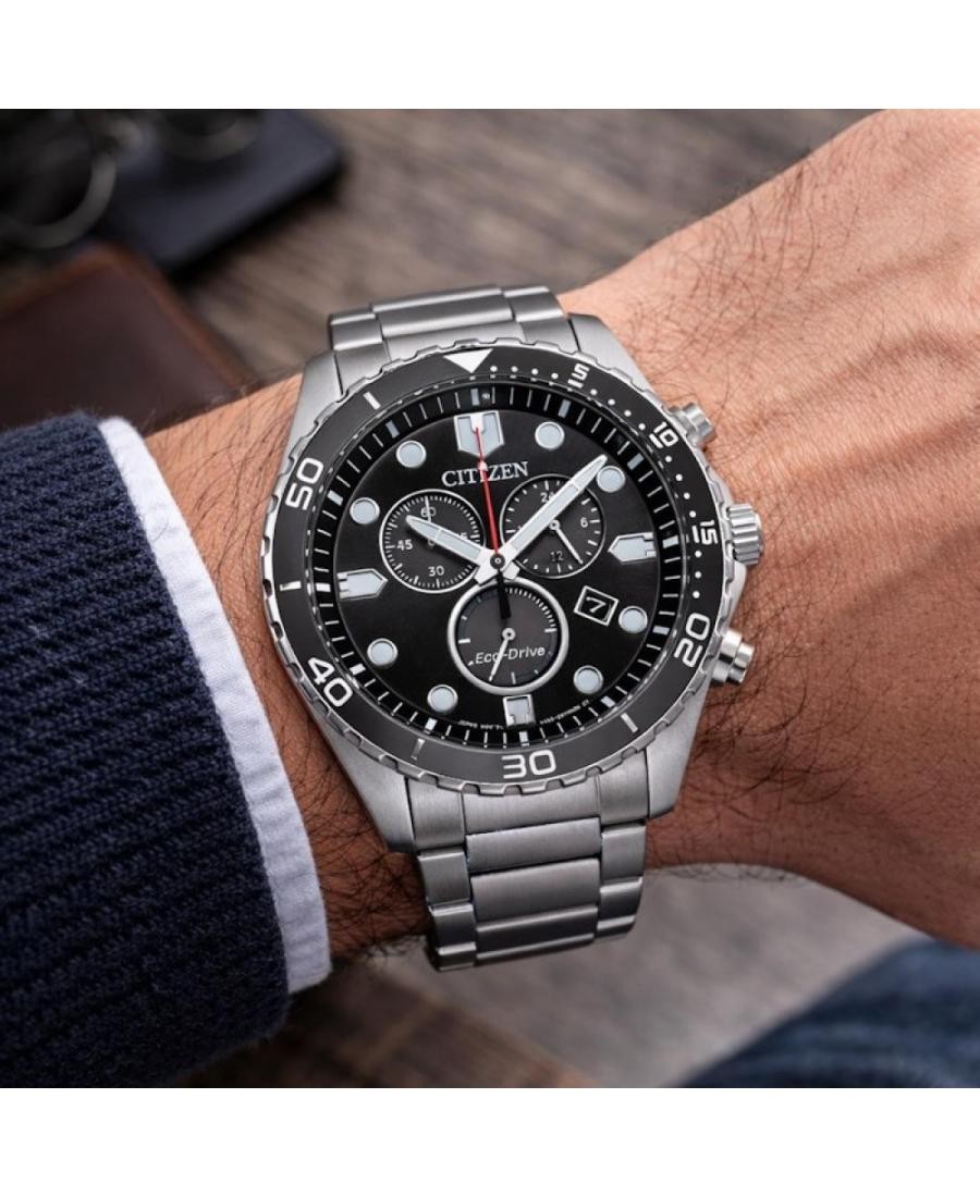 CITIZEN Men Analog Eco-Drive Casual Watch Classic Dress Black Dial Waterproof Ro