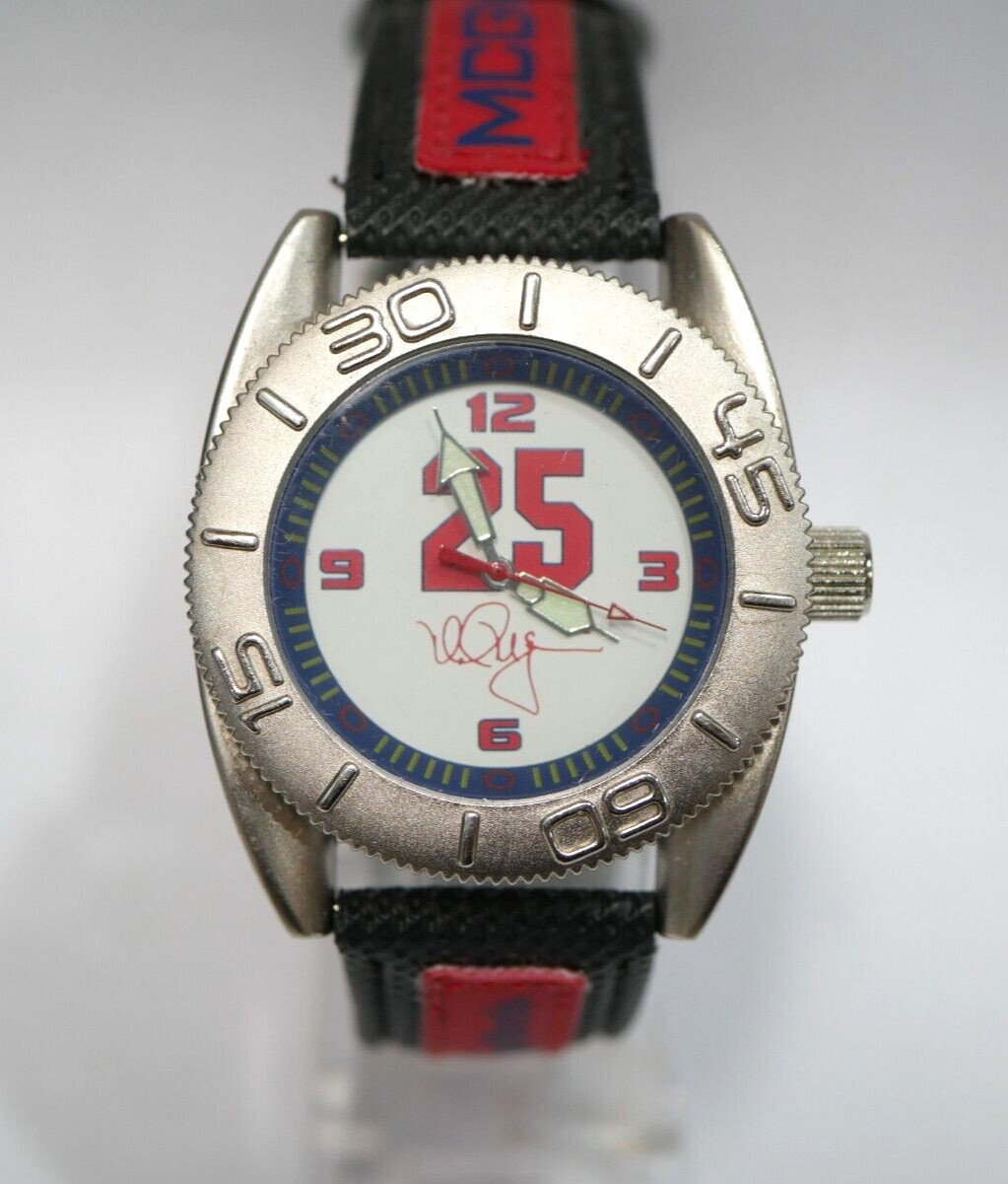 Men’s Wristwatch Watch Mark Mcgwire #25 MLB Black/Red Sportivi 1999 Cardinals
