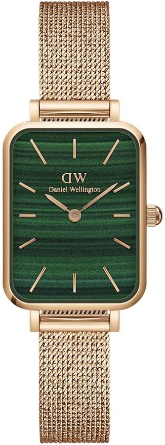 Daniel Wellington DW Women’s Quadro Watch, 20x26mm, Pressed Melrose RG Green