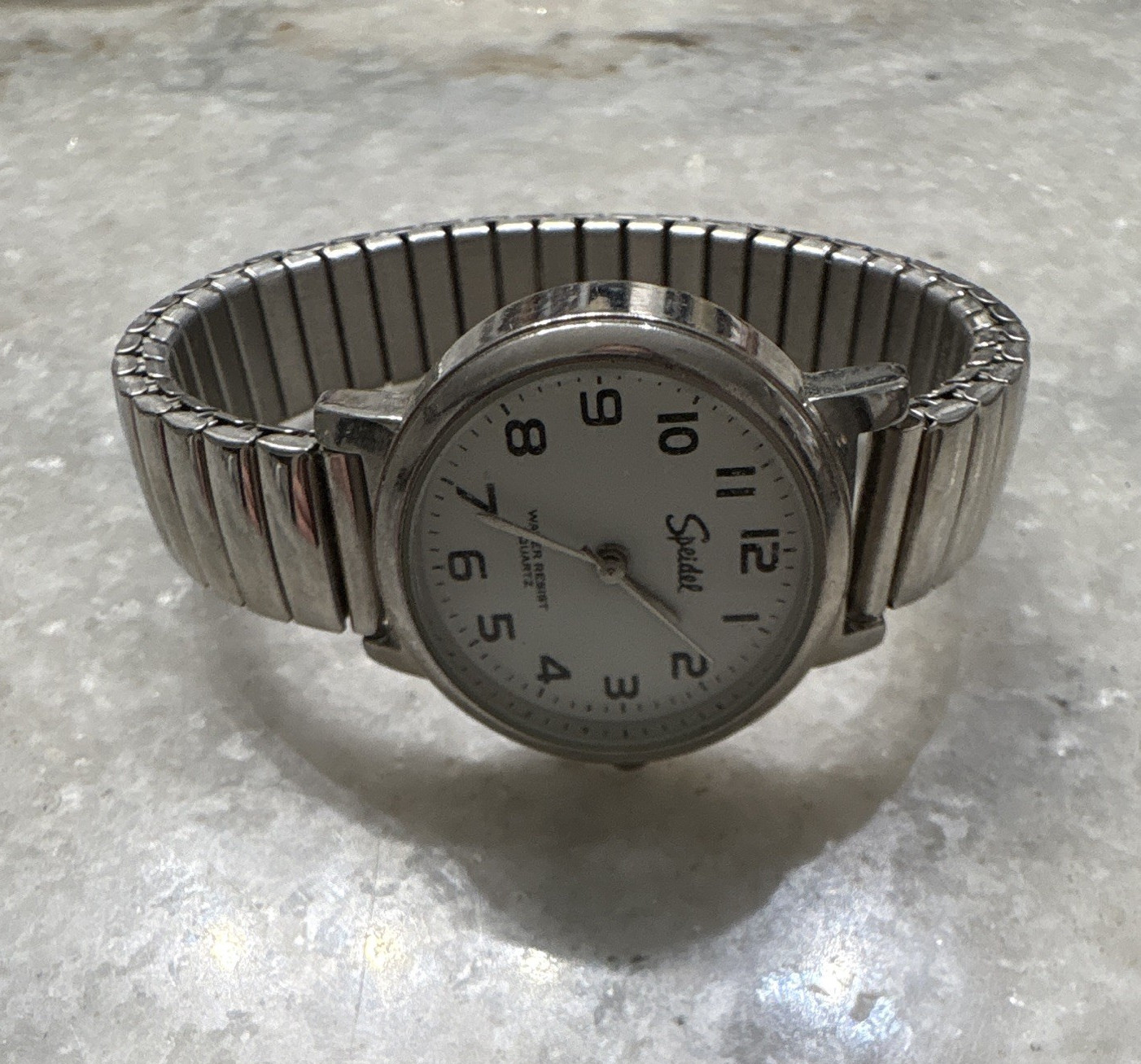 Speidel Quartz Stainless Steel Water Resistant Bracelet Watch White Dial