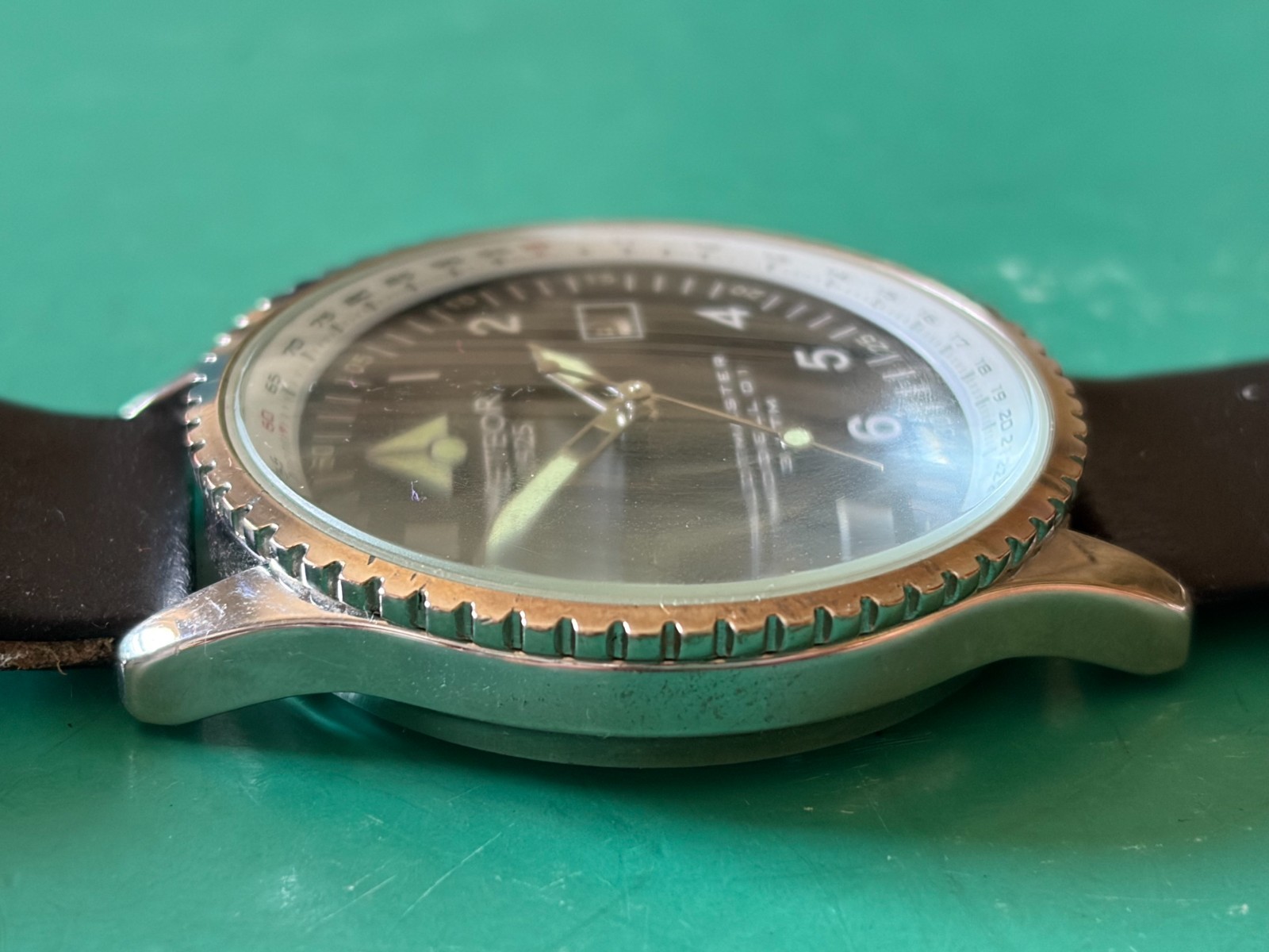 METEOR 1925 PILOTMASTER MODELL 01 3 ATM QUARTZ WRISTWATCH NEW BATTERY WORKING