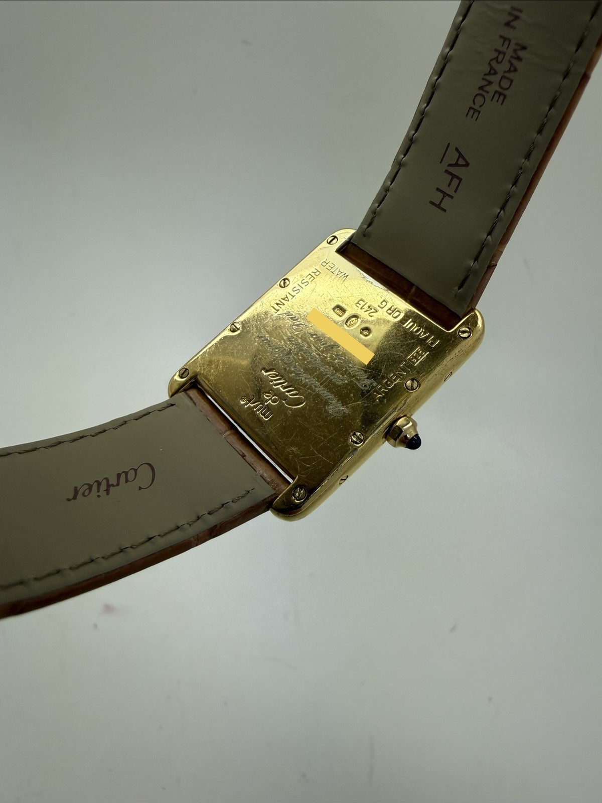 Cartier Tank Must Gold Plated Large Quartz Leather Strap 25.5×33 Watch W1013754