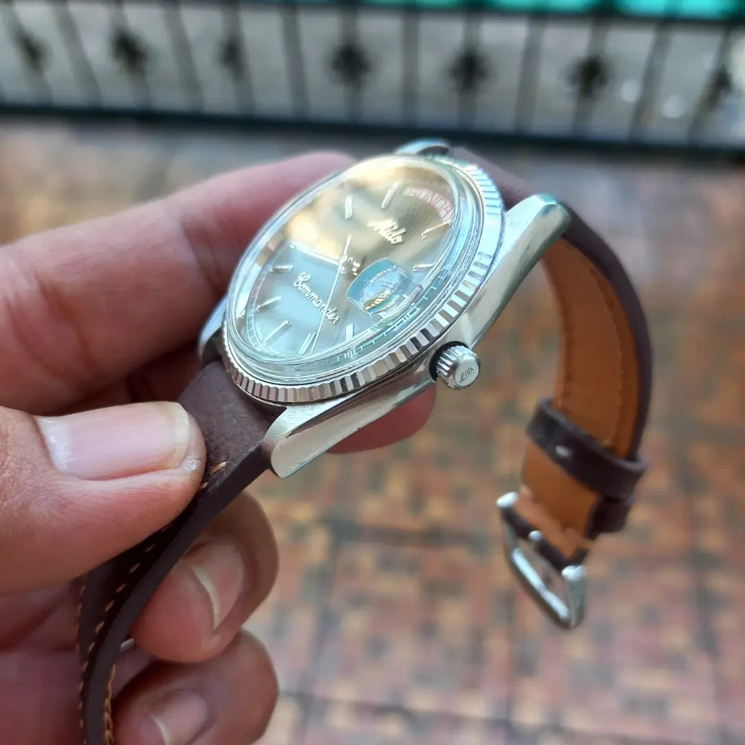 Rare MIDO Commander President Day date Green Dial Automatic Vintage Watch Men