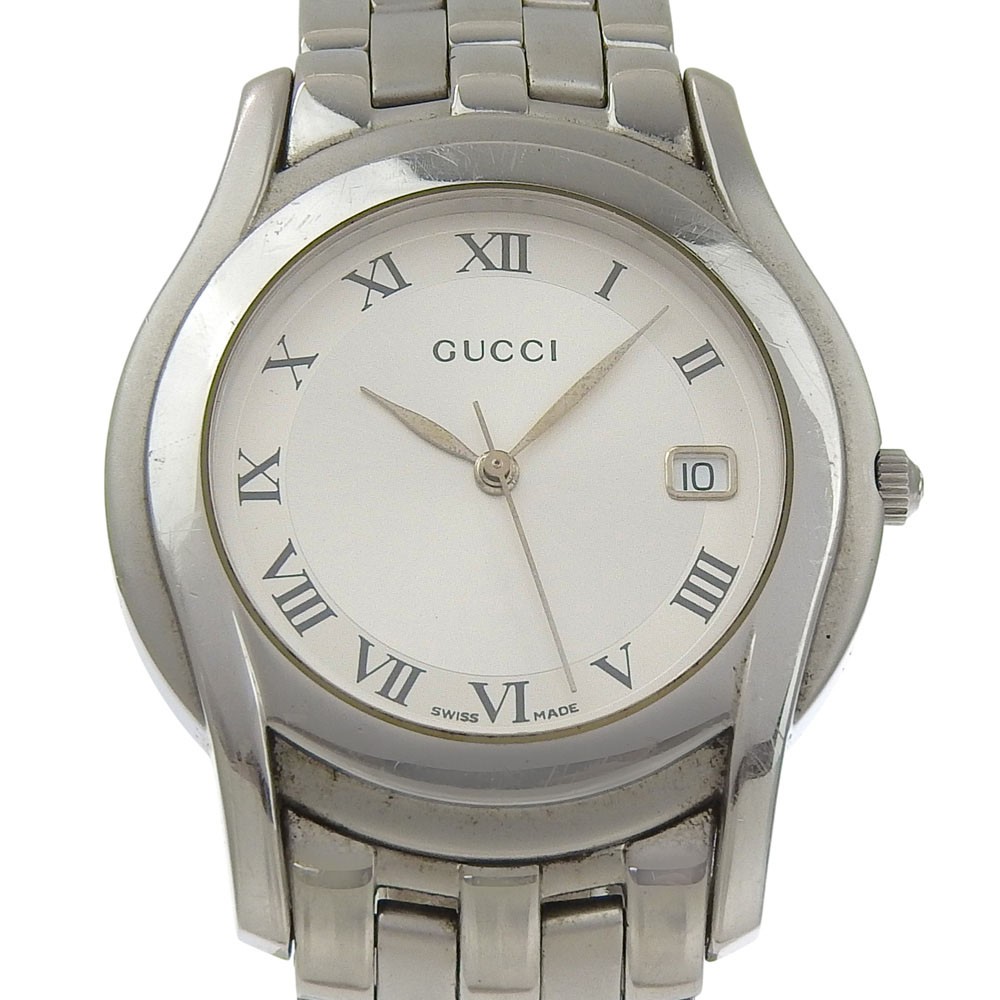 GUCCI 5500M Watches Silver SilverDial Stainless Steel Quartz Analog displa…
