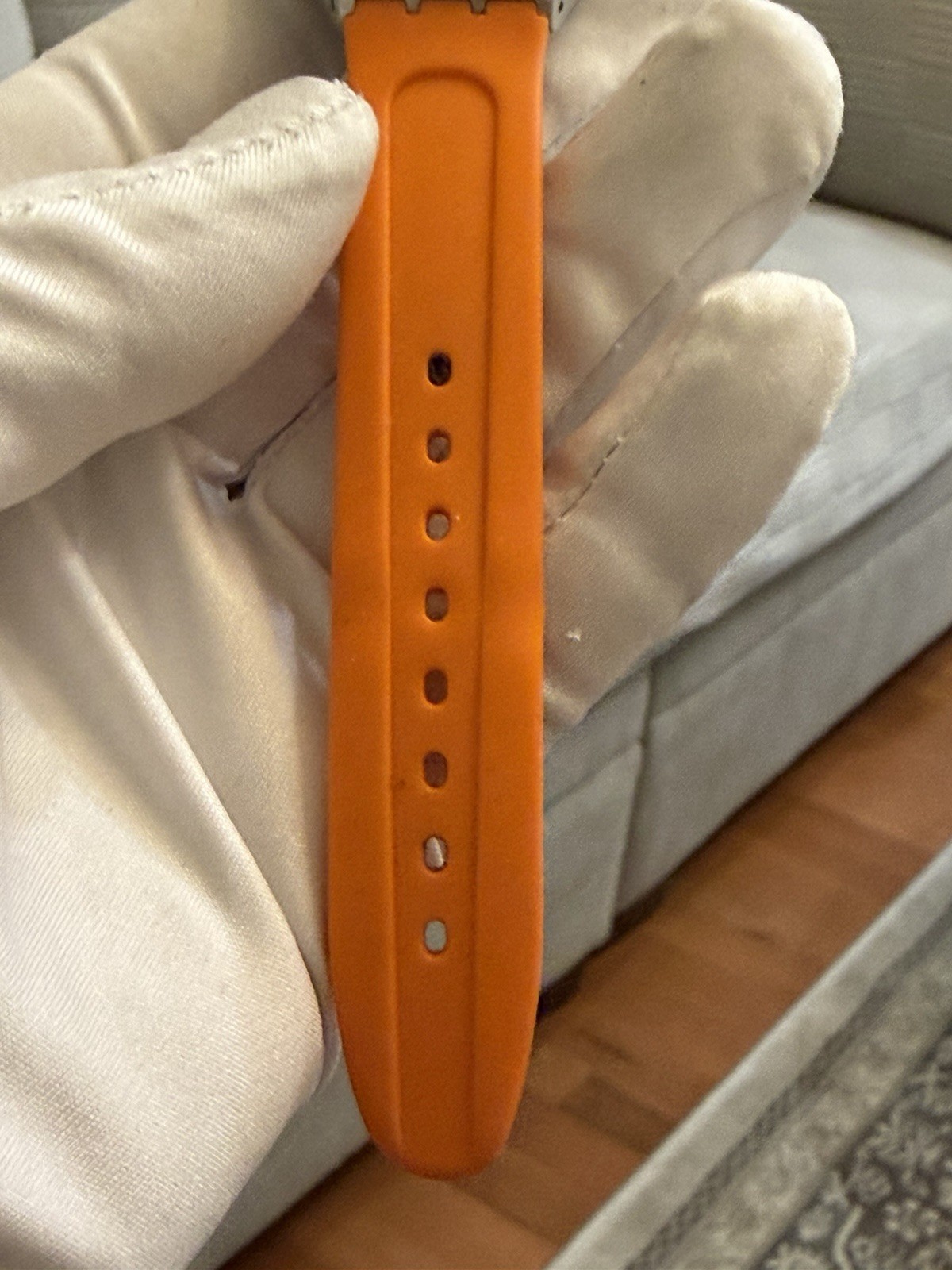 Swatch Irony Big “Jungle Joy” YGS4029 Aluminum Swiss Watch Orange Strap Ladies