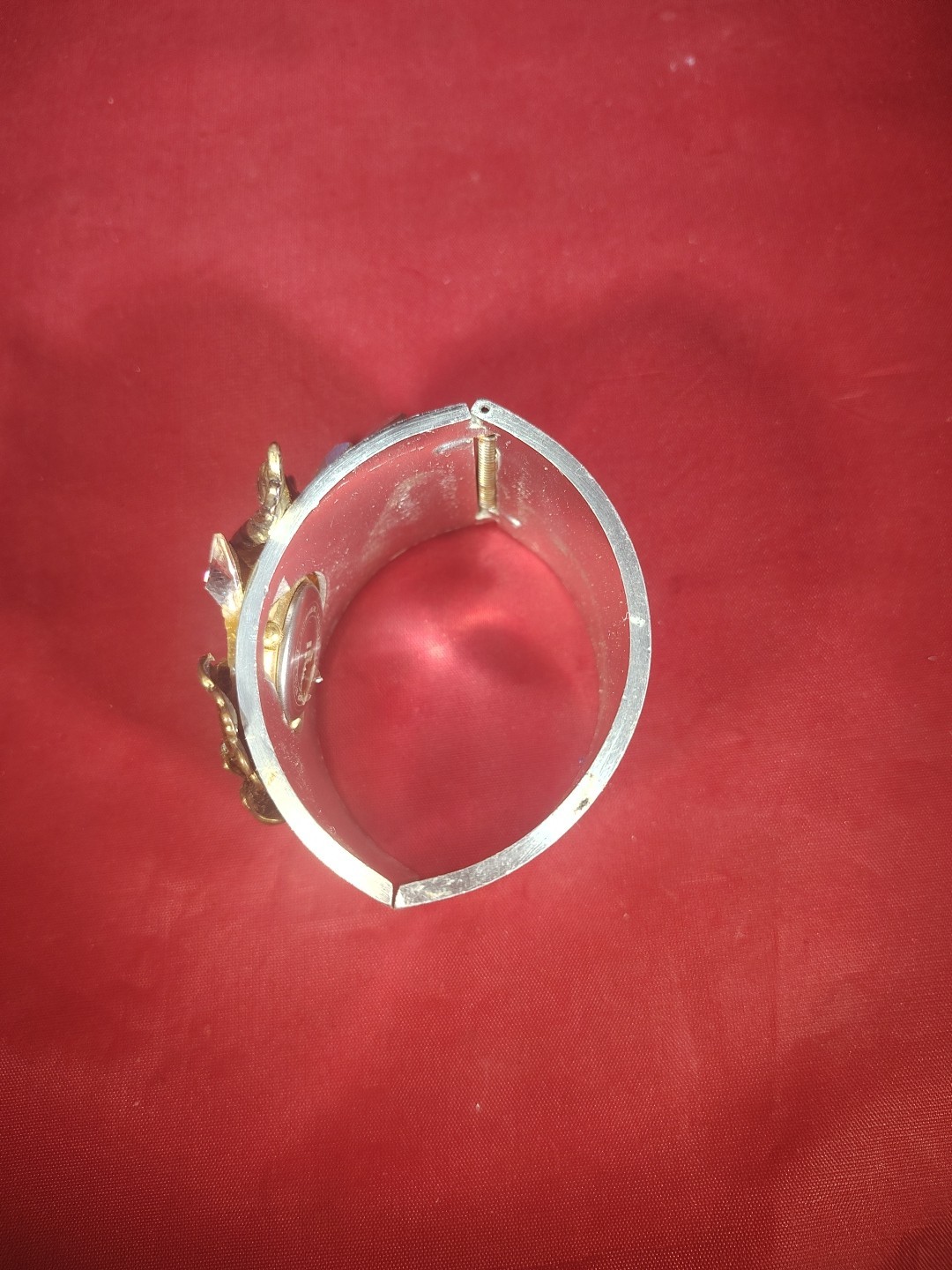 Vintage Bonetto Flower And Crystal Cuff Watch