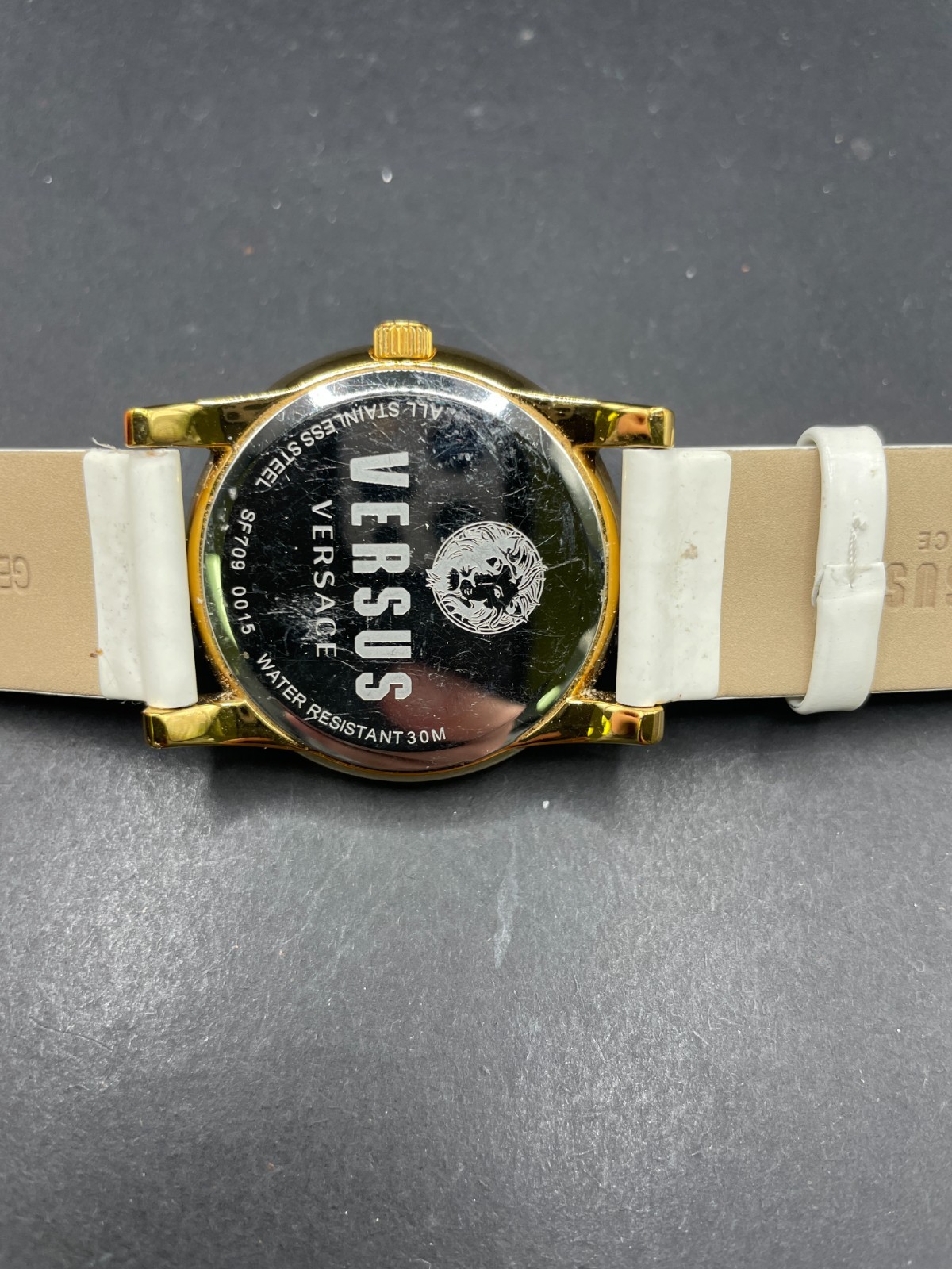 Versus by Versace SF703 0014 Ladies MIAMI Golden Stainless White Leather Watch
